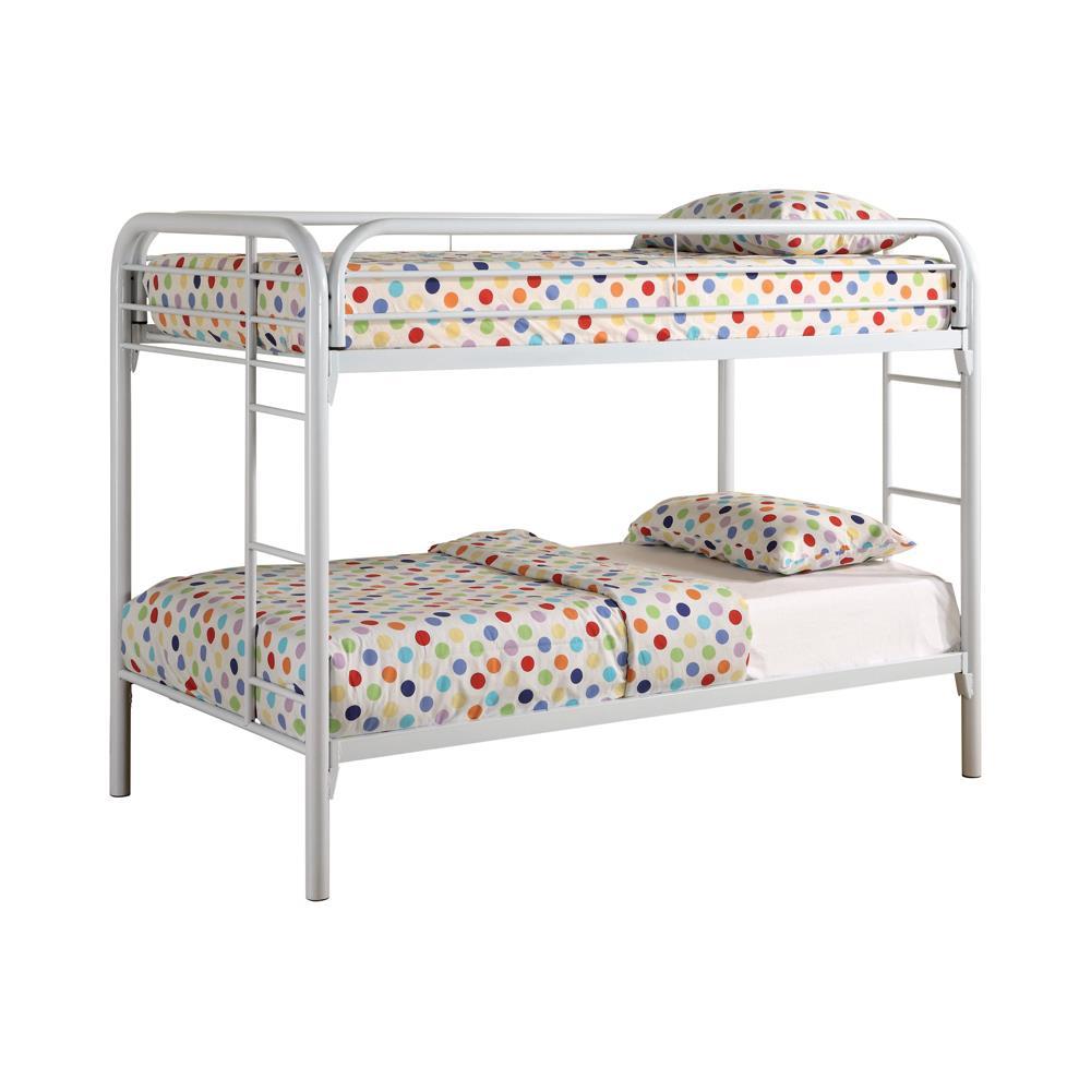 Morgan Twin Over Twin Bunk Bed Black & White - Ideal Furniture (Fresno,CA) 