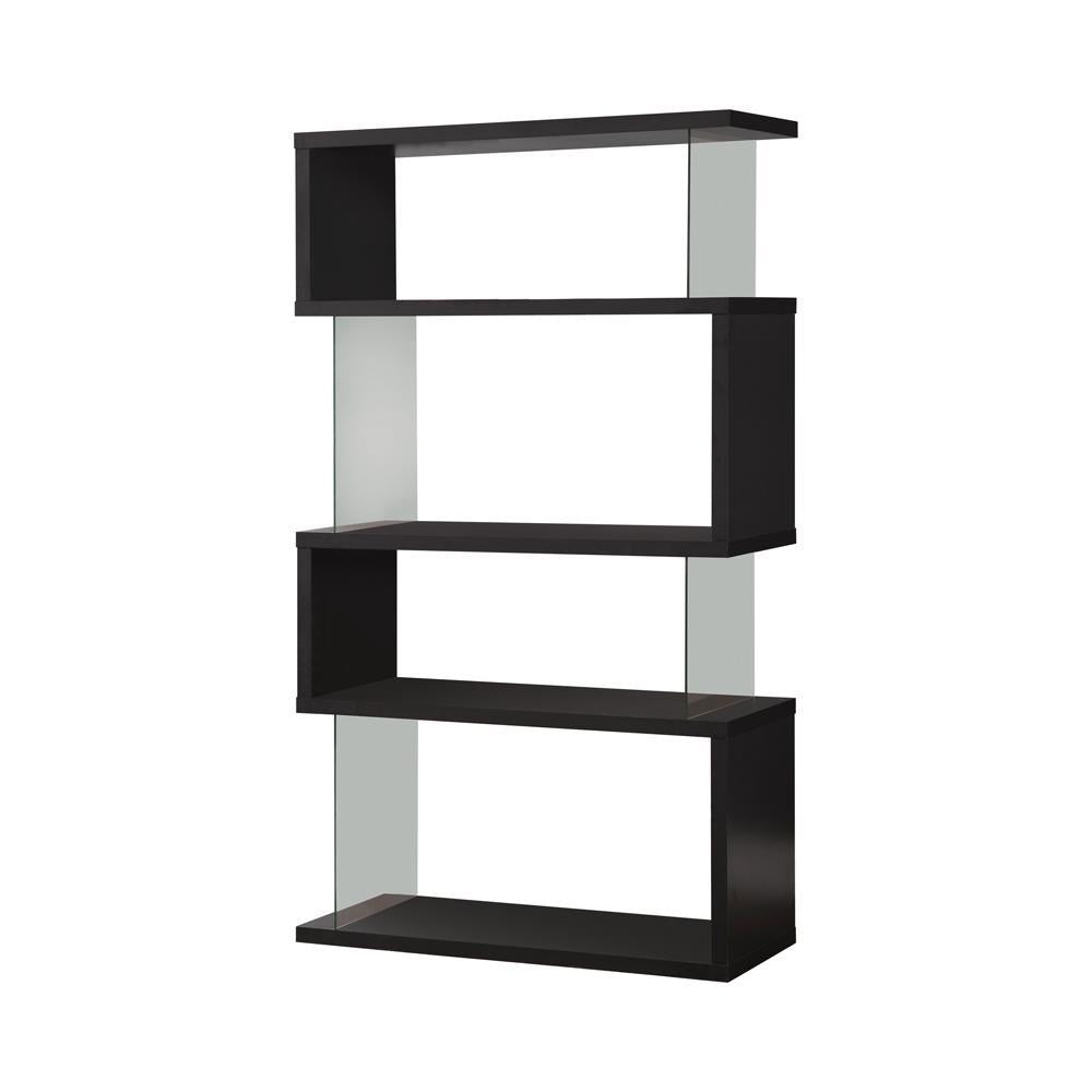 Emelle 4-tier Bookcase Black and Clear - Ideal Furniture (Fresno,CA) 