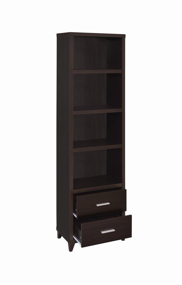 Lewes 2-drawer Media Tower Cappuccino - Ideal Furniture (Fresno,CA) 