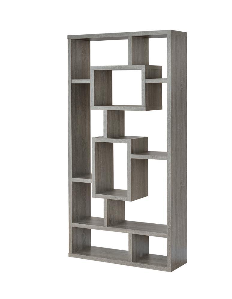 Howie 10-shelf Bookcase Weathered Grey - Ideal Furniture (Fresno,CA) 