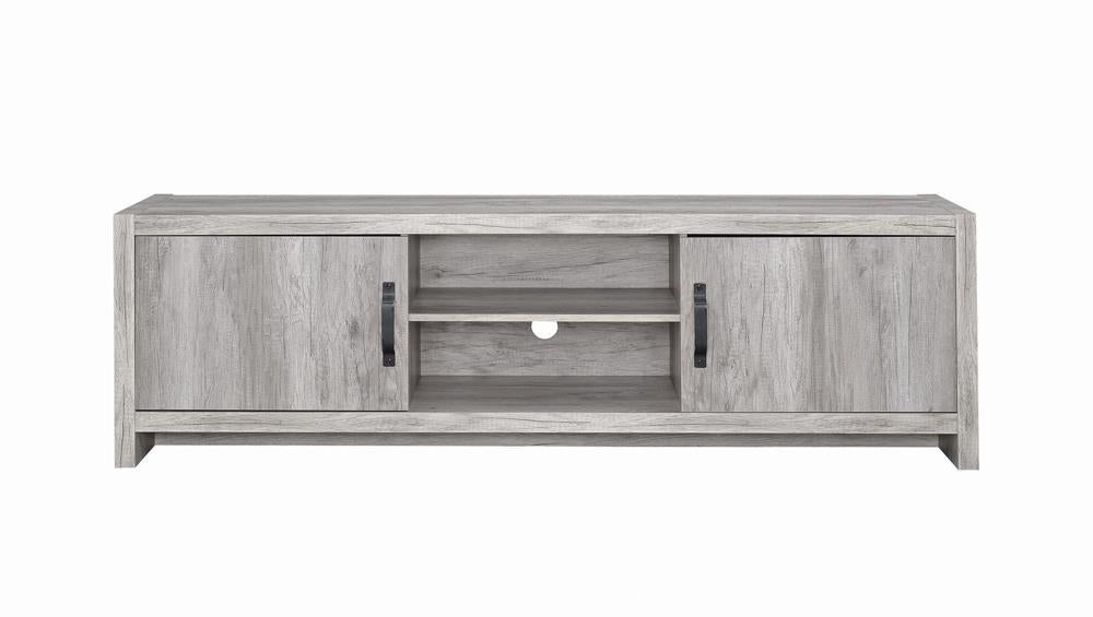 Burke 2-drawer TV Console Grey Driftwood - Ideal Furniture (Fresno,CA) 