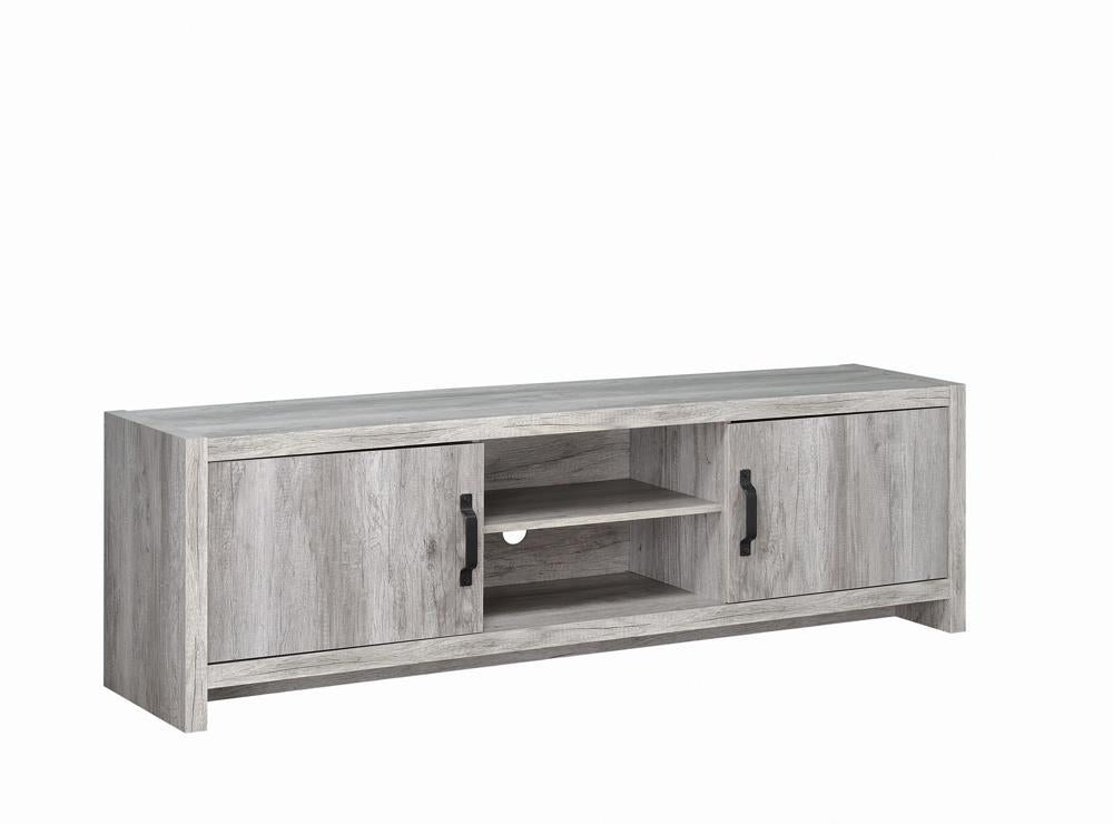 Burke 2-drawer TV Console Grey Driftwood - Ideal Furniture (Fresno,CA) 