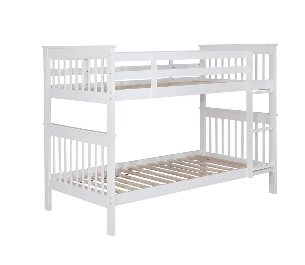 Chapman Twin Over Twin Bunk Bed White - Ideal Furniture (Fresno,CA) 