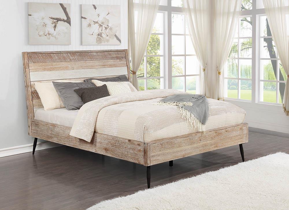 Marlow Queen Platform Bed Rough Sawn Multi - Ideal Furniture (Fresno,CA) 