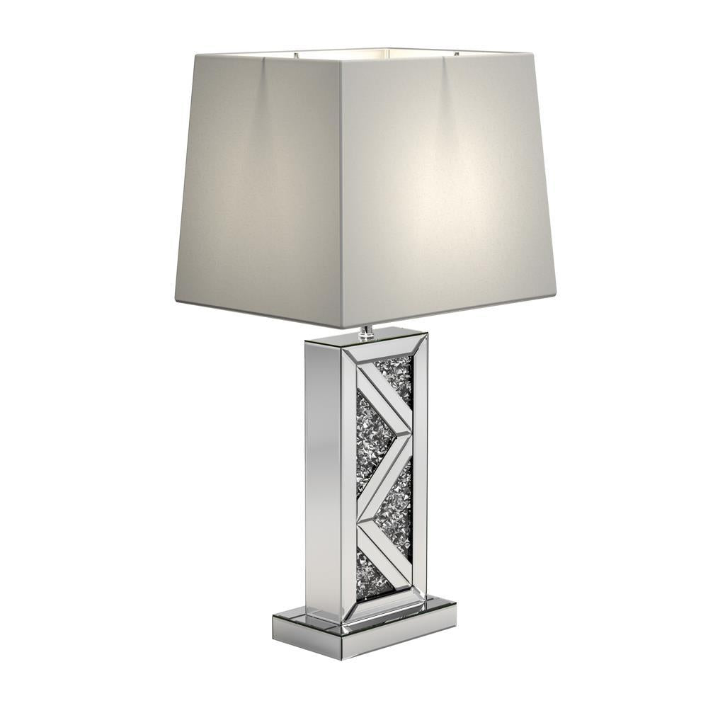 Carmen Geometric Base Table Lamp Silver - Ideal Furniture (Fresno,CA) 