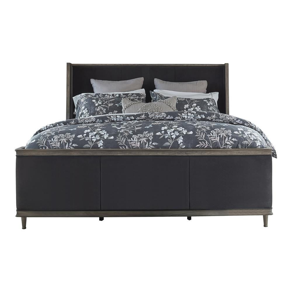 Alderwood Queen Upholstered Panel Bed Charcoal Grey - Ideal Furniture (Fresno,CA) 