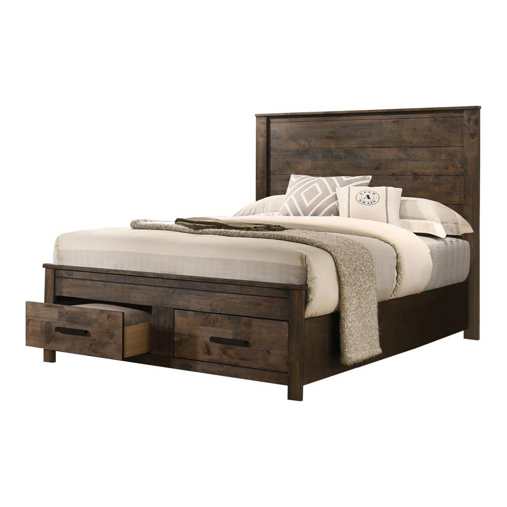 Woodmont Eastern King & Queen Storage Bed Rustic Golden Brown - Ideal Furniture (Fresno,CA) 
