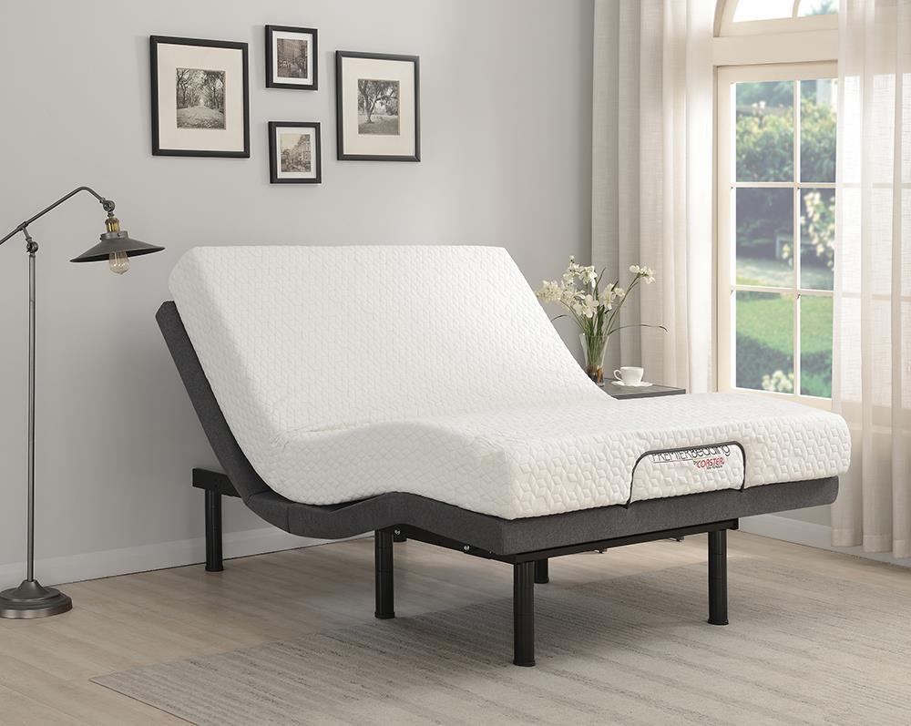 Negan Eastern King, E.King, Queen, & Twin XL Adjustable Bed Base Grey and Black - Ideal Furniture (Fresno,CA) 