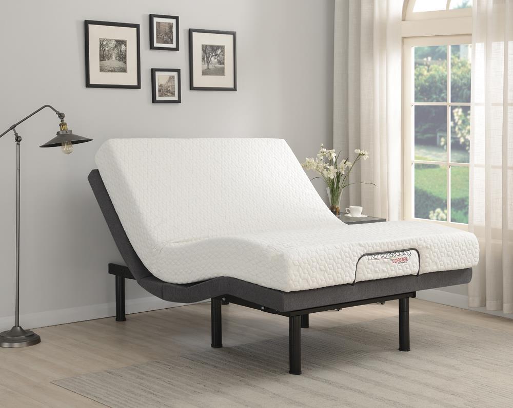 Negan Eastern King Adjustable Bed Base Grey and Black - Ideal Furniture (Fresno,CA) 