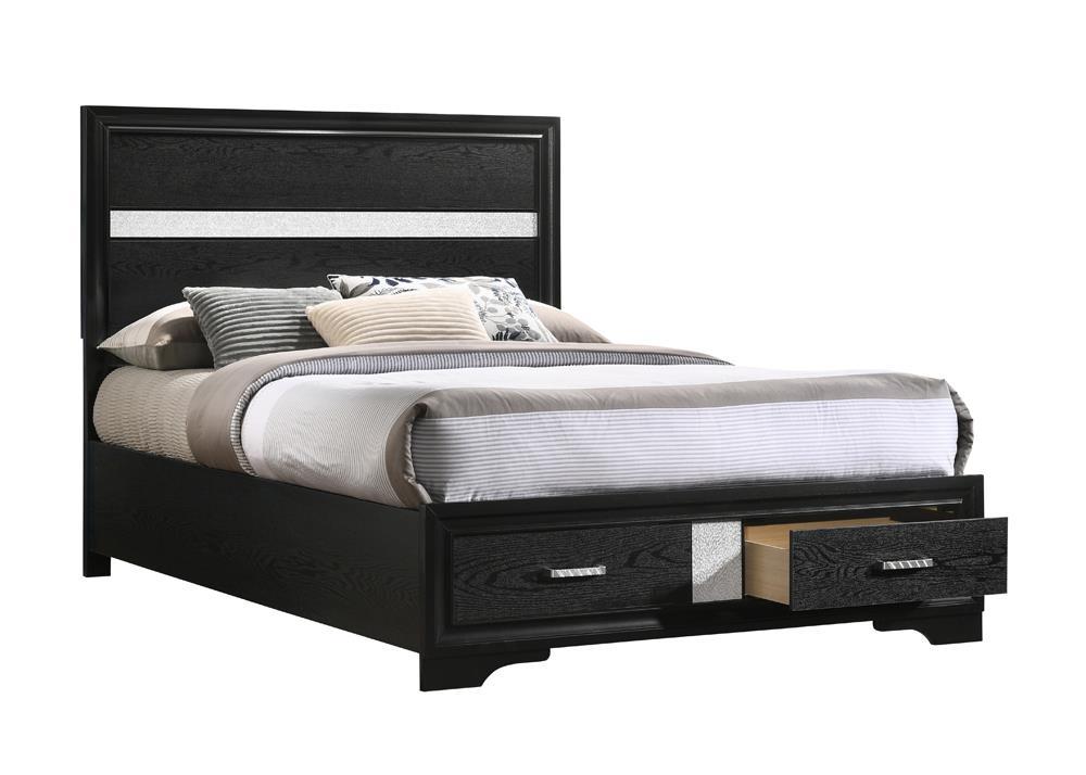 Miranda Full & Twin Storage Bed Black - Ideal Furniture (Fresno,CA) 