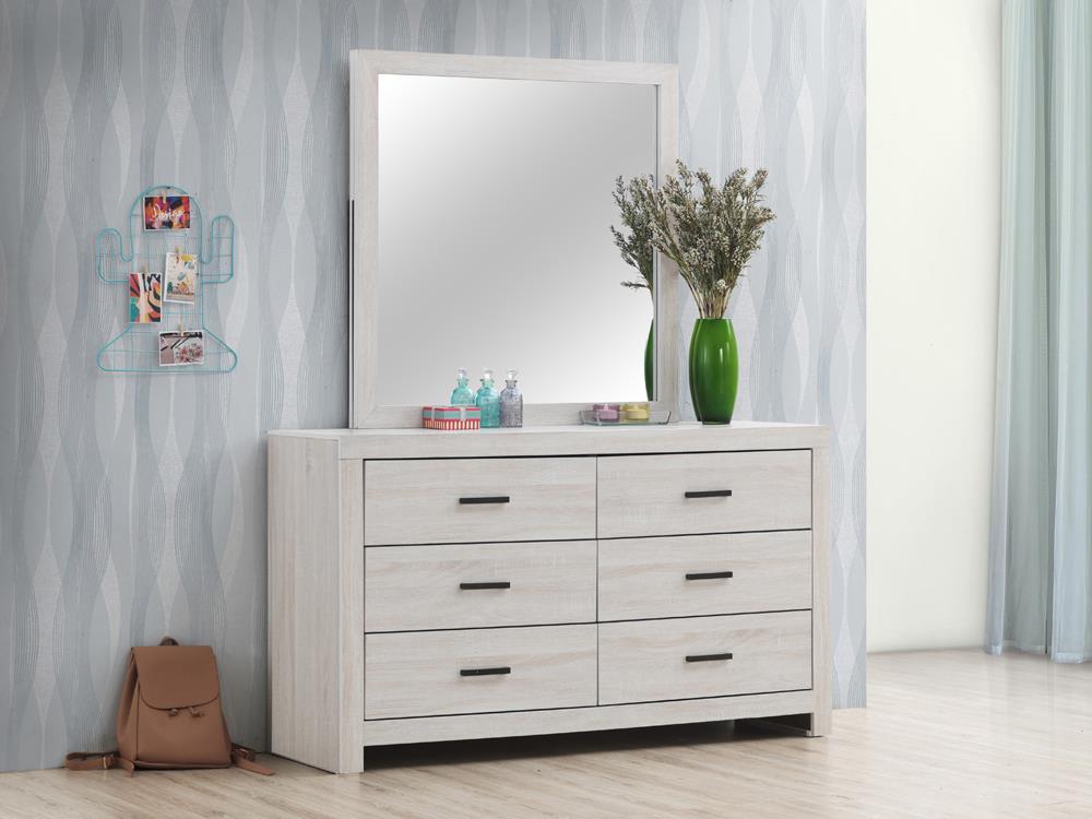 Brantford Rectangle Dresser Mirror Coastal White - Ideal Furniture (Fresno,CA) 