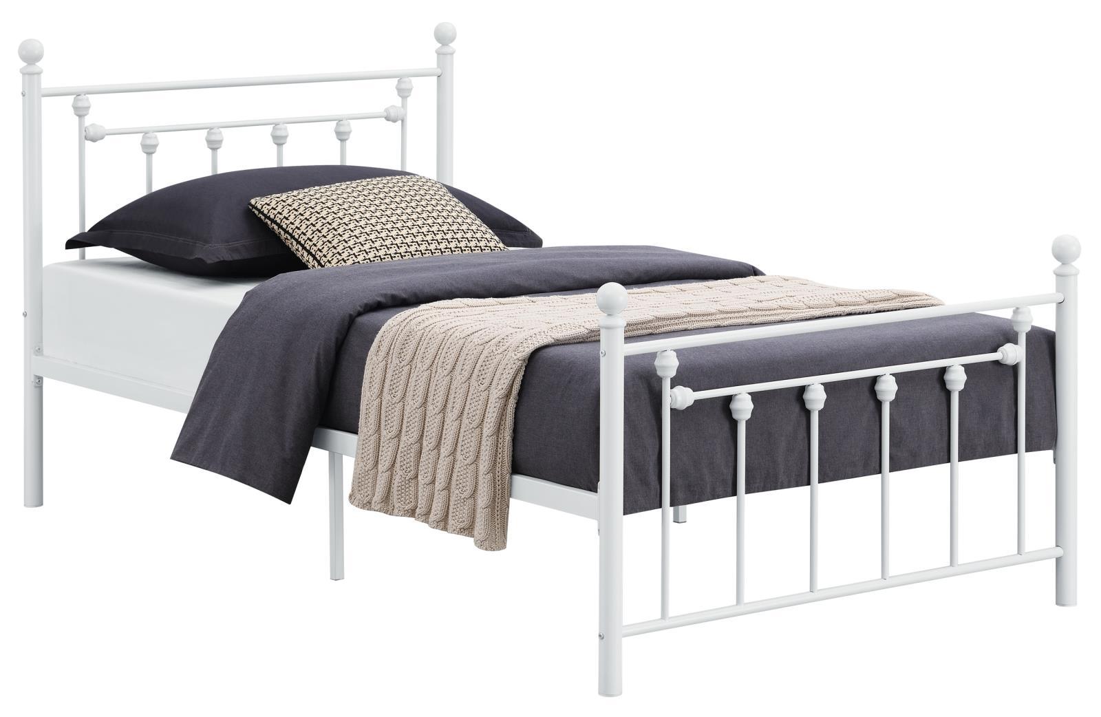 Canon Twin Metal Slatted Headboard Platform Bed - White - Ideal Furniture (Fresno,CA) 