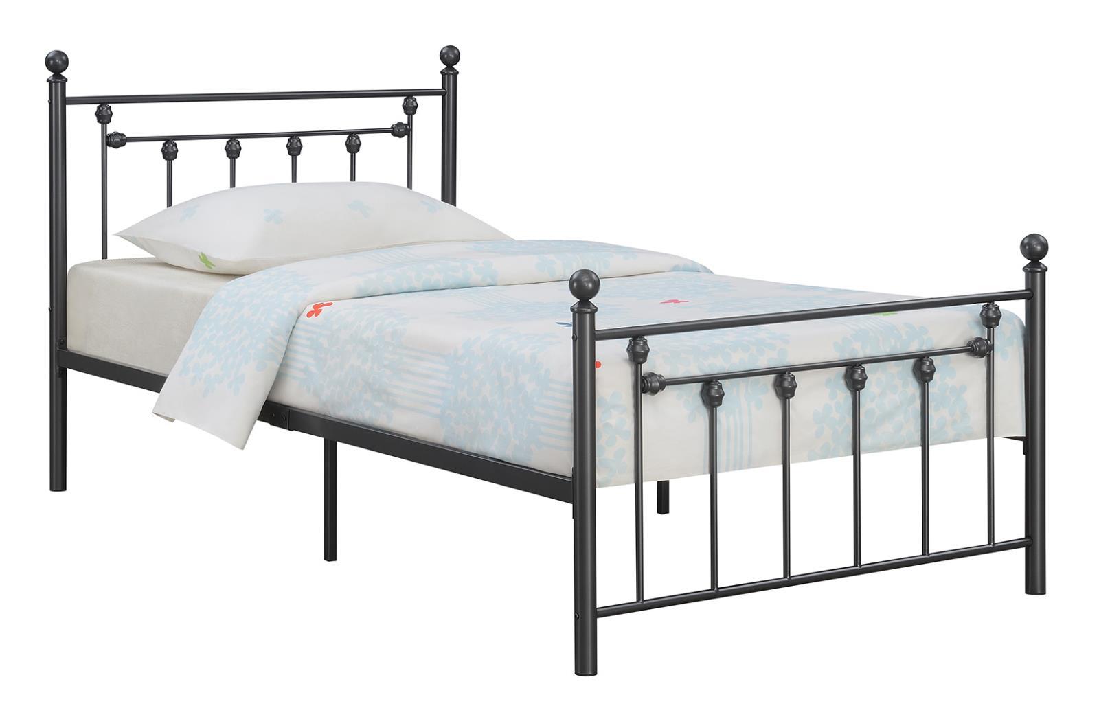 Canon Twin Metal Slatted Headboard Platform Bed - Gunmetal - Ideal Furniture (Fresno,CA) 