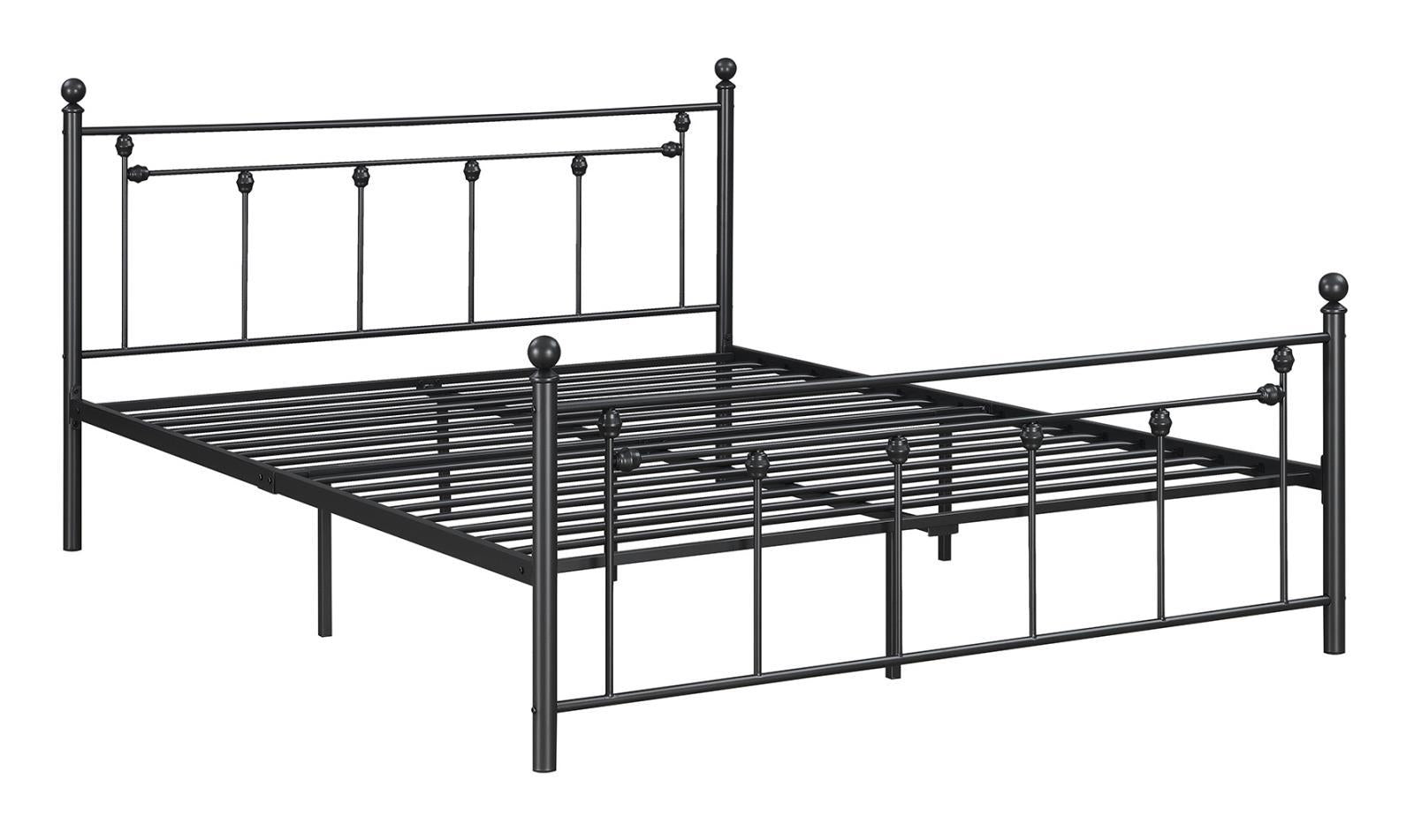 Canon Queen Metal Slatted Headboard Platform Bed - Gunmetal - Ideal Furniture (Fresno,CA) 