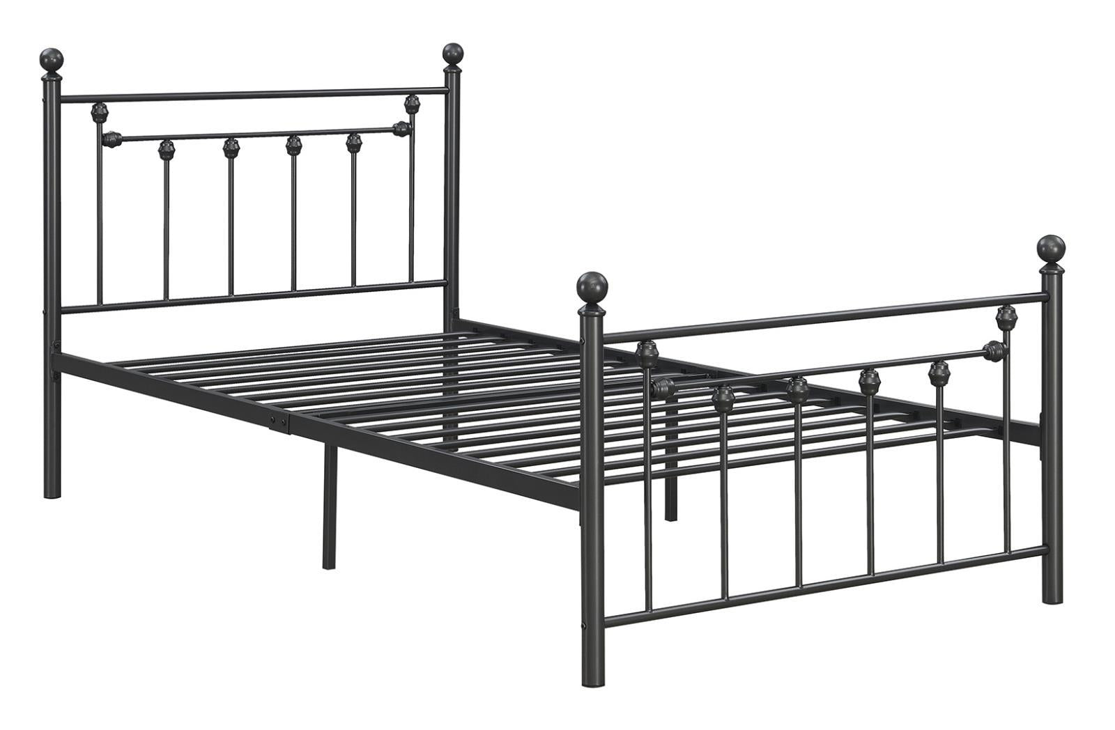 Canon Full Metal Slatted Headboard Platform Bed - Gunmetal - Ideal Furniture (Fresno,CA) 