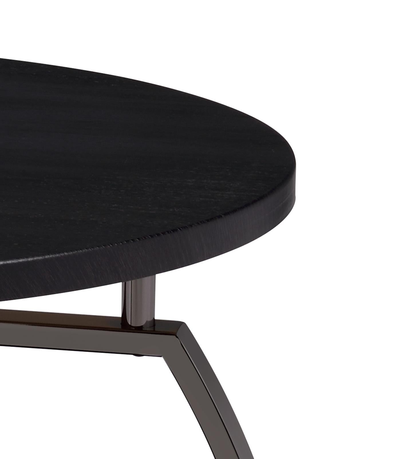 Dacre Round Coffee Table Dark Grey and Black Nickel - Ideal Furniture (Fresno,CA) 