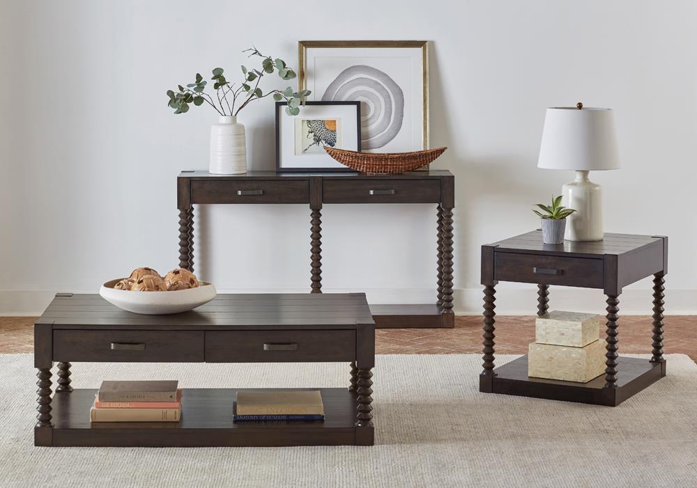 Meredith 2-drawer Sofa Table Coffee Bean - Ideal Furniture (Fresno,CA) 