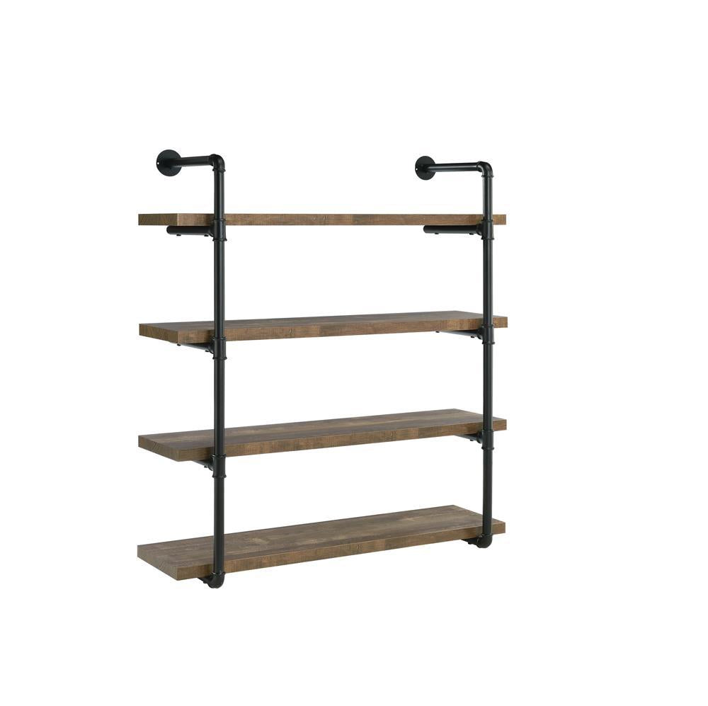 Elmcrest 40-inch Wall Shelf Black and Grey Driftwood - Ideal Furniture (Fresno,CA) 