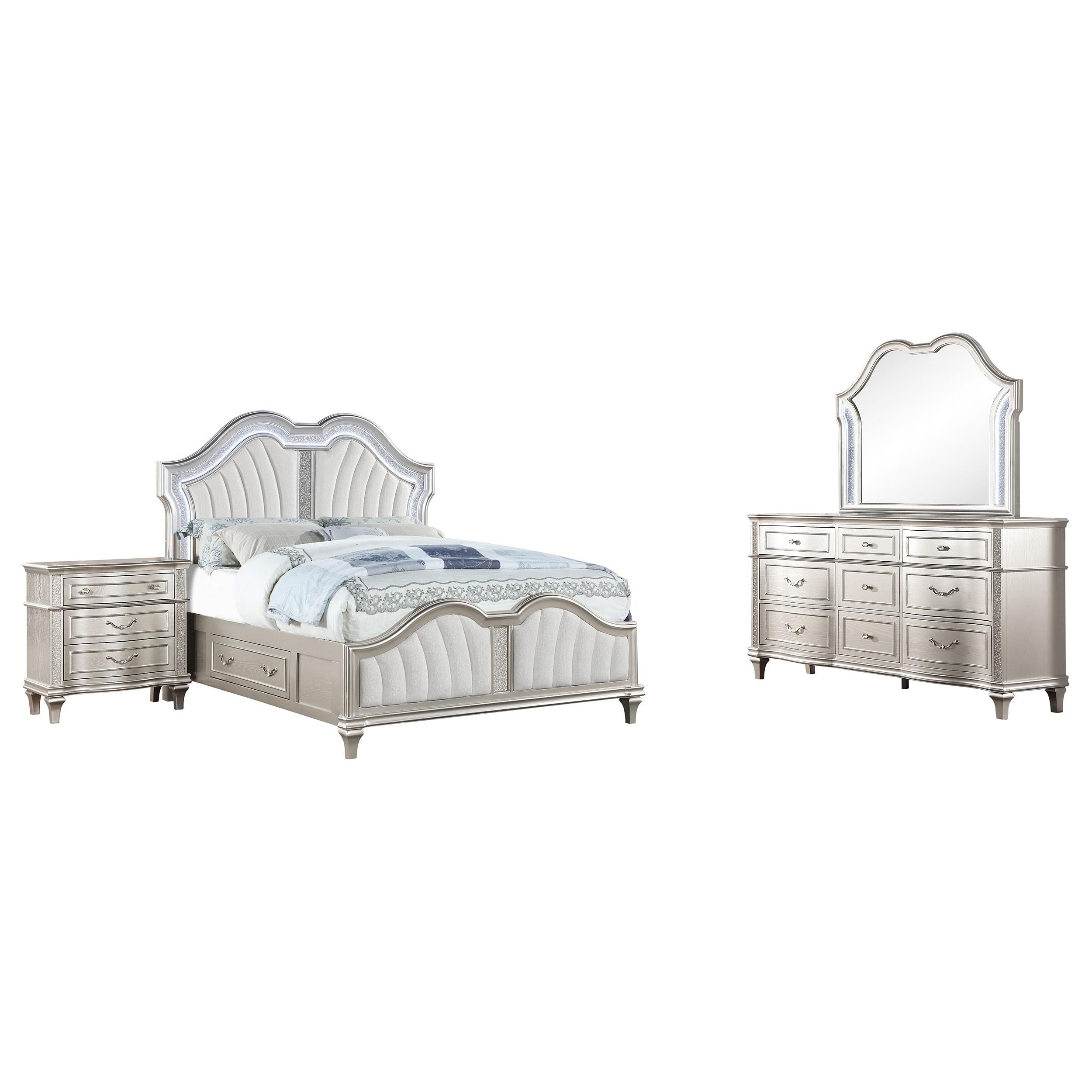 Evangeline 4 Pc Bedroom Set - Ideal Furniture (Fresno,CA) 
