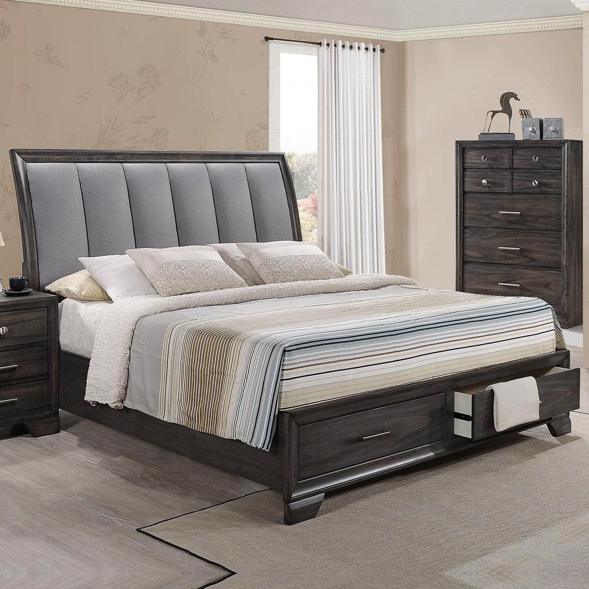 Crown Mark Jaymes Queen Storage Bed in Dark Brown image