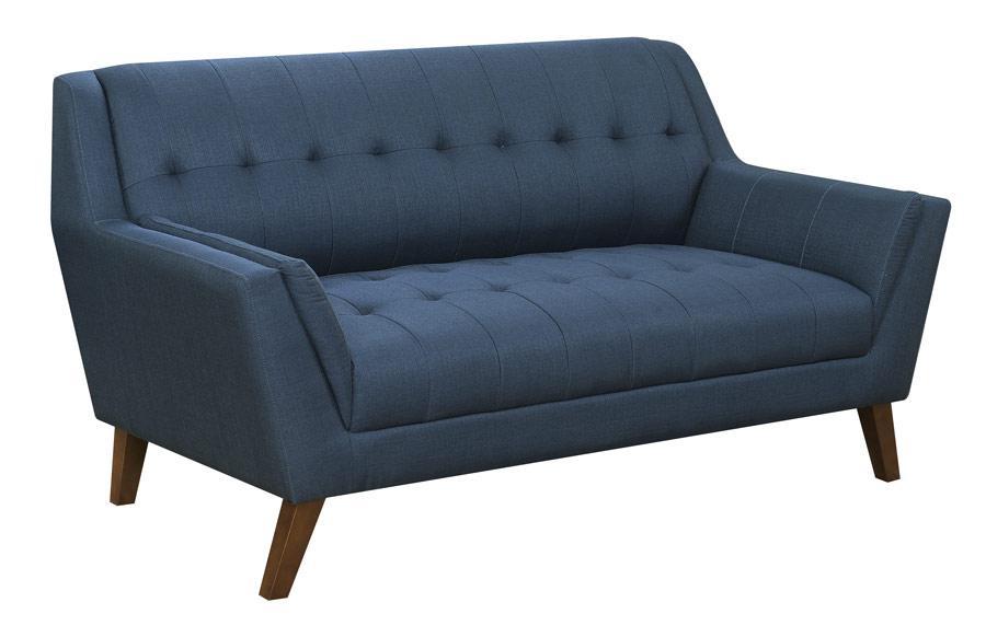 Emerald Home Furnishings Binetti Loveseat in Navy image