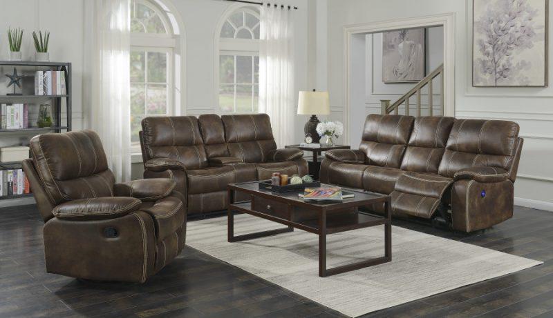 Emerald Home Jessie James Swivel Glider Recliner in Brown - Ideal Furniture (Fresno,CA) 