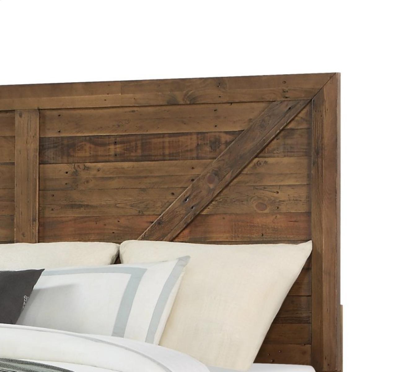 Emerald Home Pine Valley Queen Panel Bed in Brown - Ideal Furniture (Fresno,CA) 