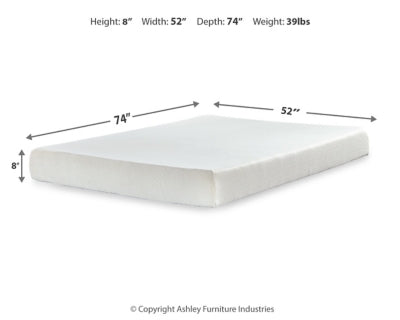 Chime 8 Inch Memory Foam Mattress in a Box - Ideal Furniture (Fresno,CA) 