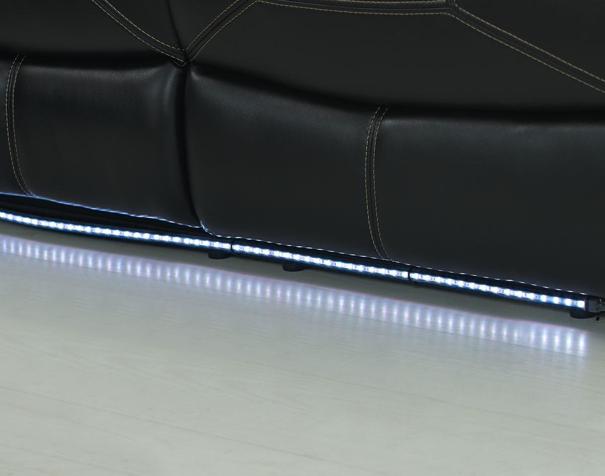 New Classic Flynn Power Sofa (Lights) in Premier Black