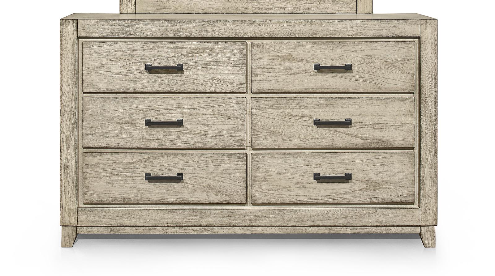 New Classic Furniture Ashland 6 Drawer Dresser in Rustic White