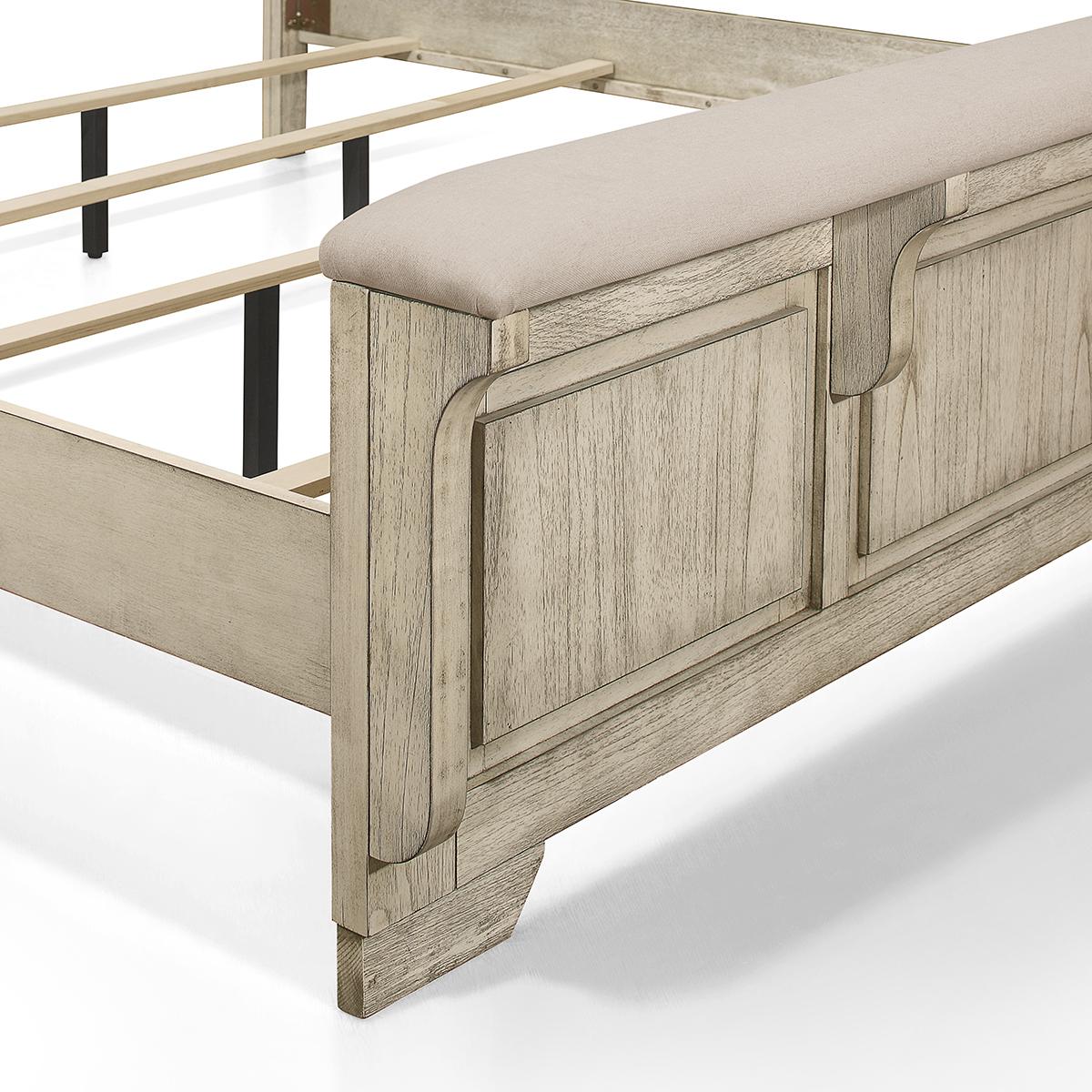 New Classic Furniture Ashland King Panel Bed in Rustic White - Ideal Furniture (Fresno,CA) 