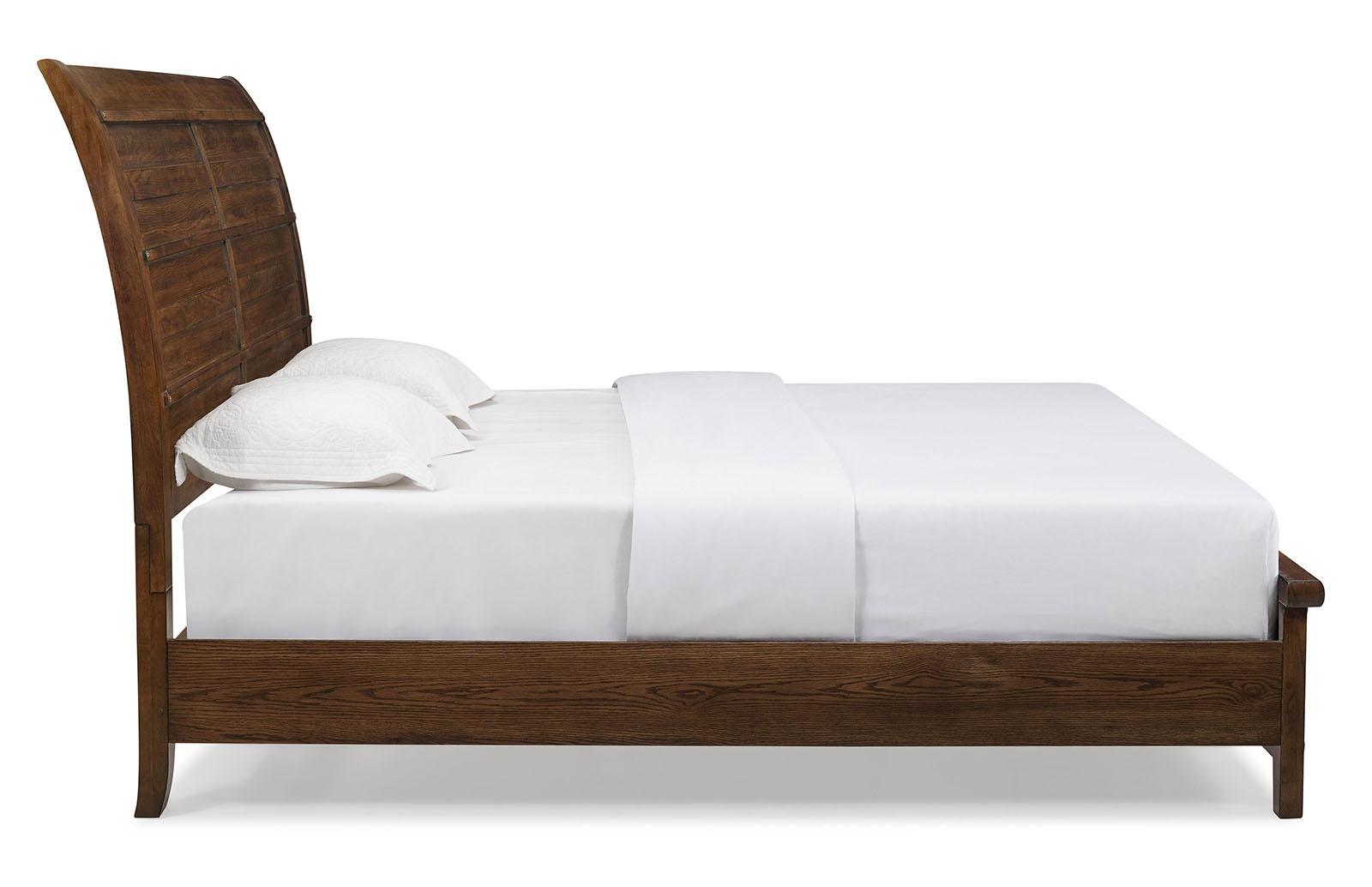 New Classic Furniture Fairfax Queen Panel Bed in Medium Oak - Ideal Furniture (Fresno,CA) 