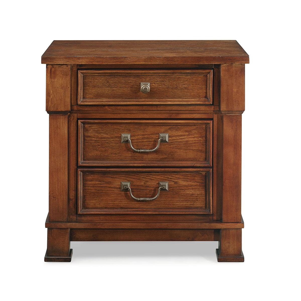 New Classic Furniture Providence 3 Drawer Nightstand in Dark Oak