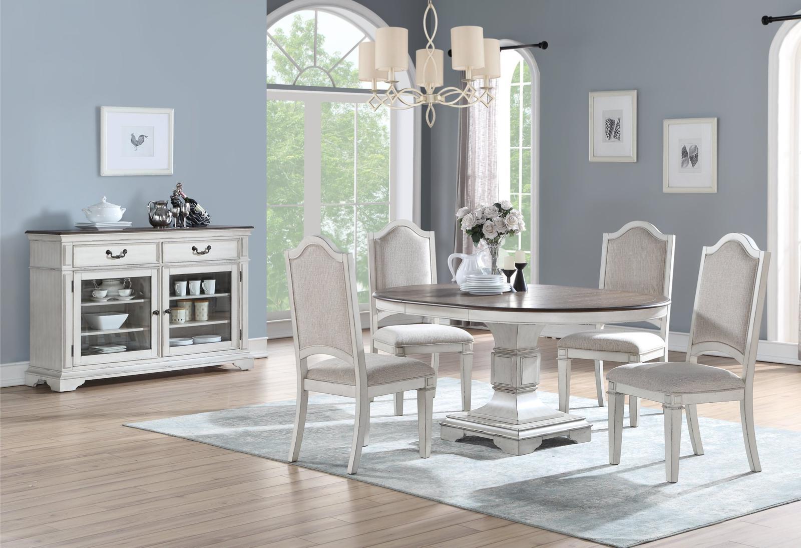 New Classic Furniture Anastasia Server in Antique Bisque - Ideal Furniture (Fresno,CA) 