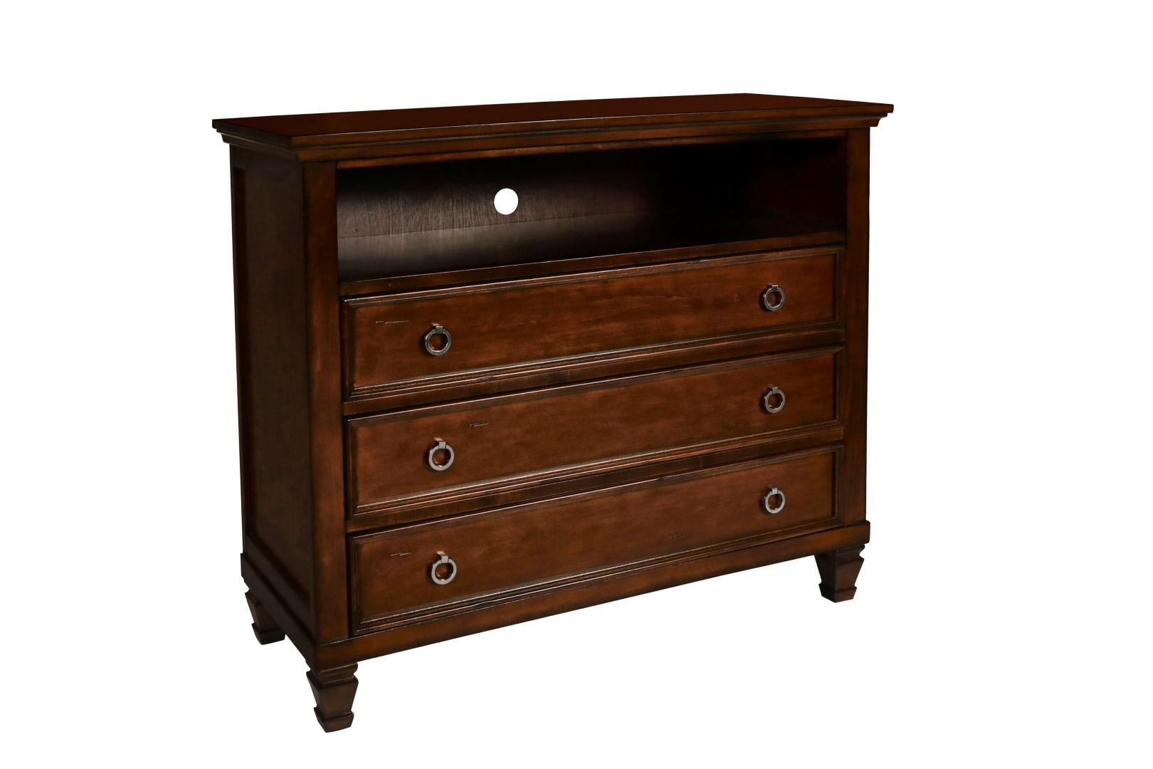 New Classic Furniture Tamarack Media Chest in Brown Cherry