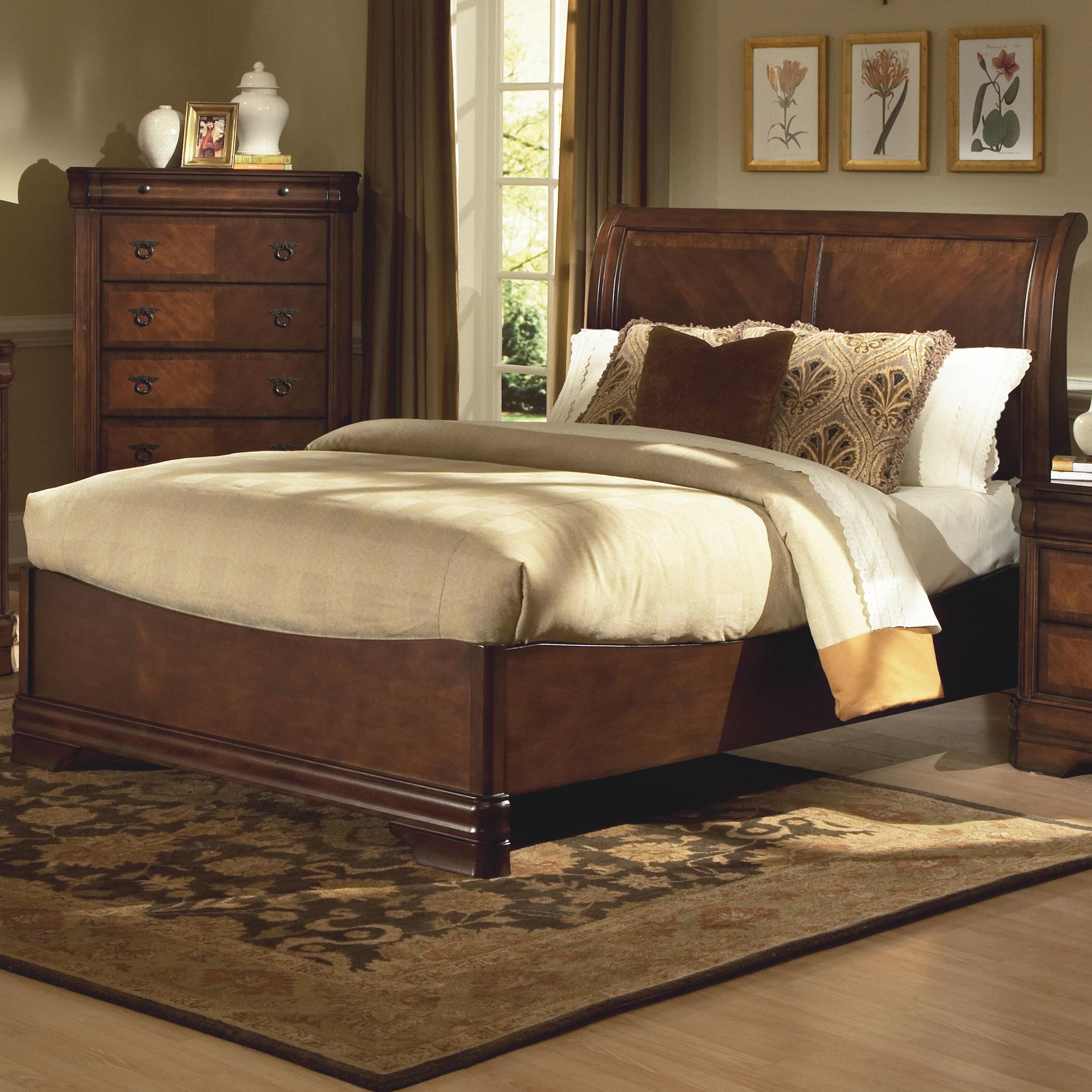New Classic Sheridan Eastern King Sleigh Bed in Burnished Cherry - Ideal Furniture (Fresno,CA) 