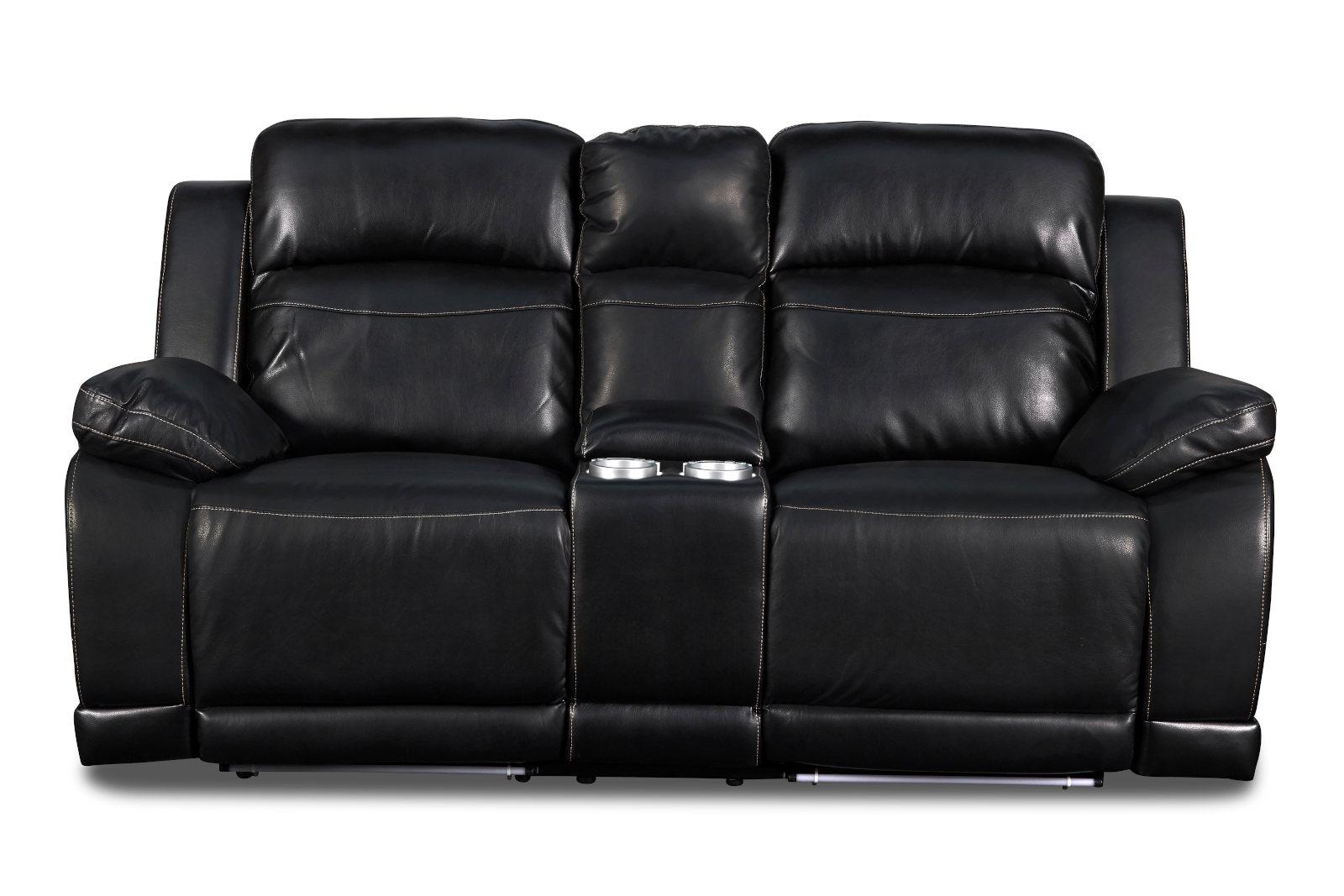 New Classic Vega Power Console Loveseat in Premiere Black - Ideal Furniture (Fresno,CA) 