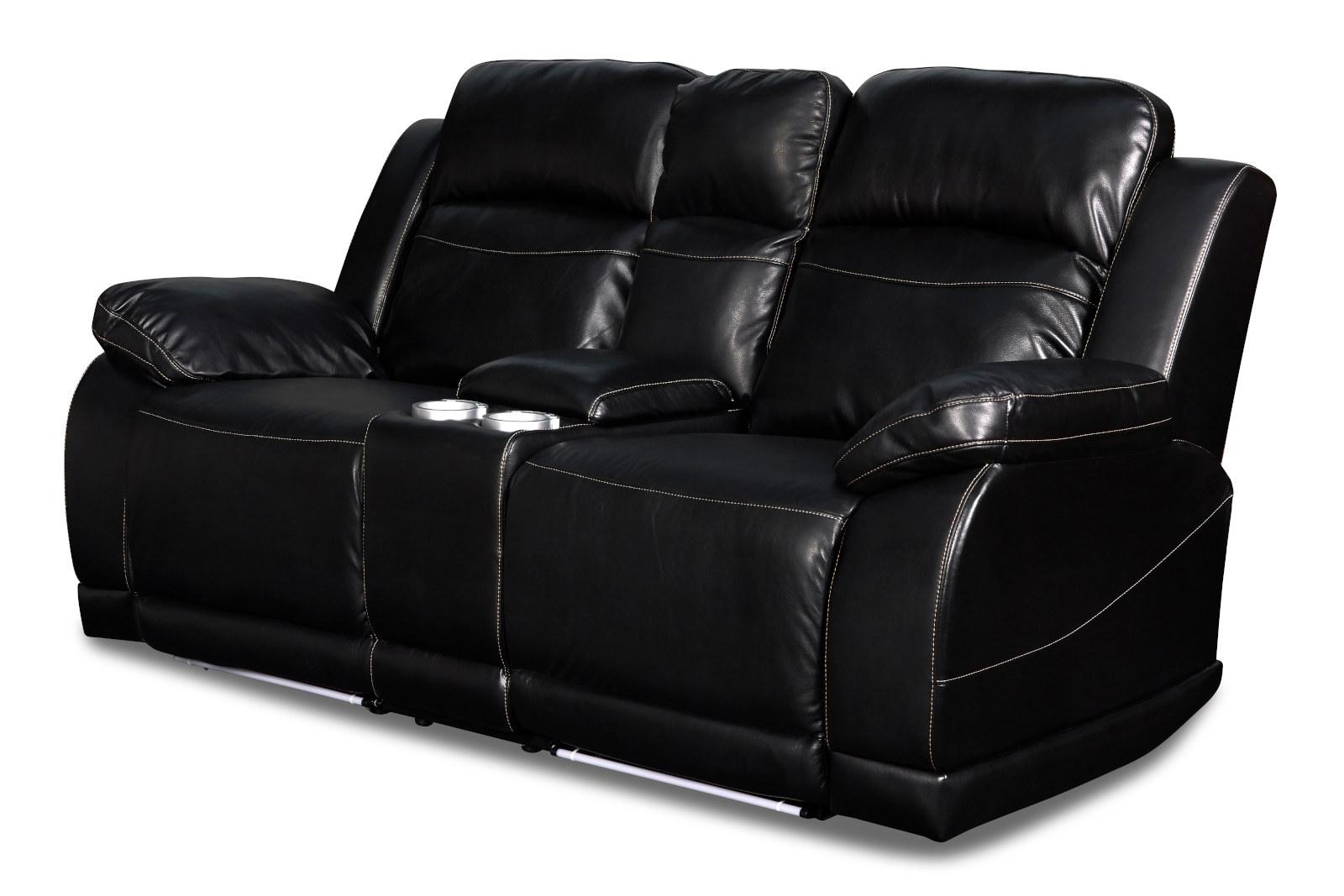 New Classic Vega Power Console Loveseat in Premiere Black