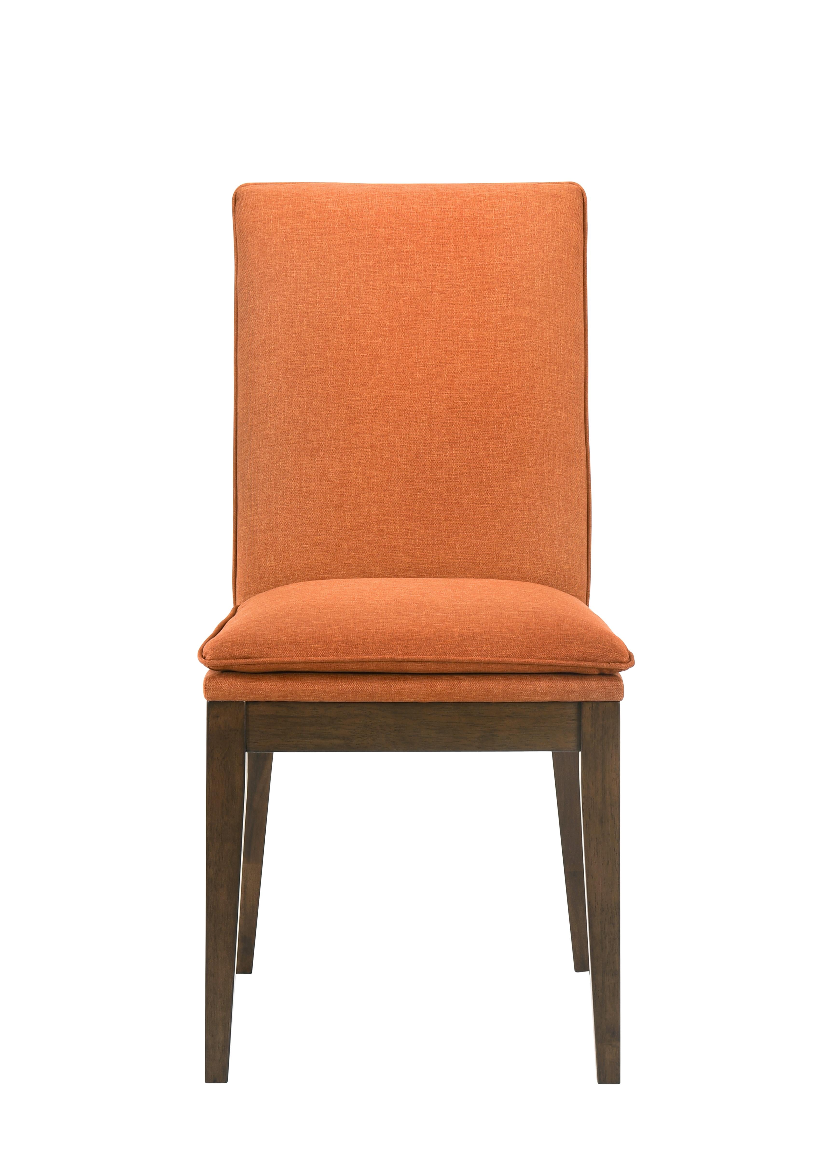 MAGGIE DINING CHAIR W/TERRA COTTA CUSHION-WALNUT - Ideal Furniture (Fresno,CA) 