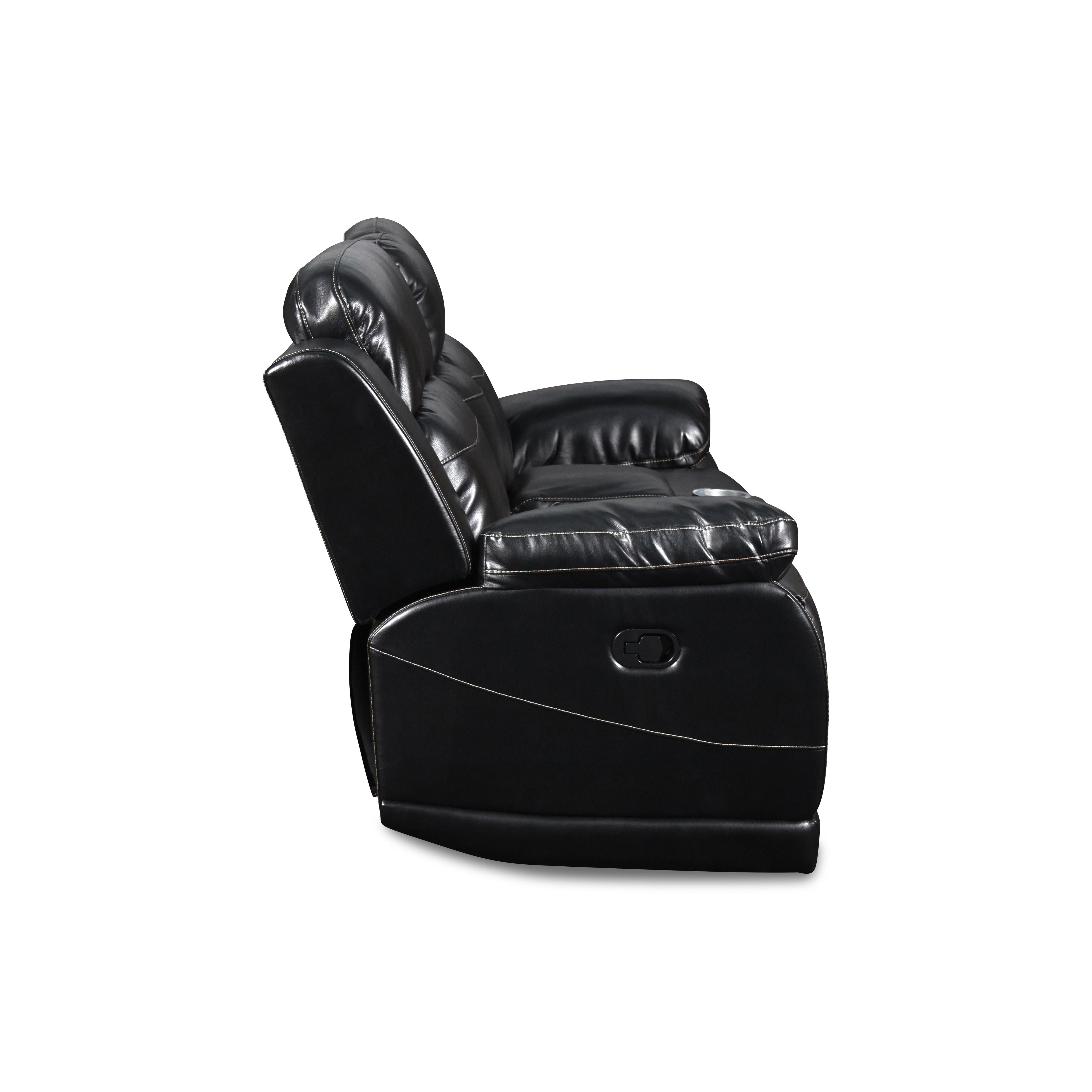 VEGA CONSOLE LOVESEAT - PREMIER BLACK - Ideal Furniture (Fresno,CA) 