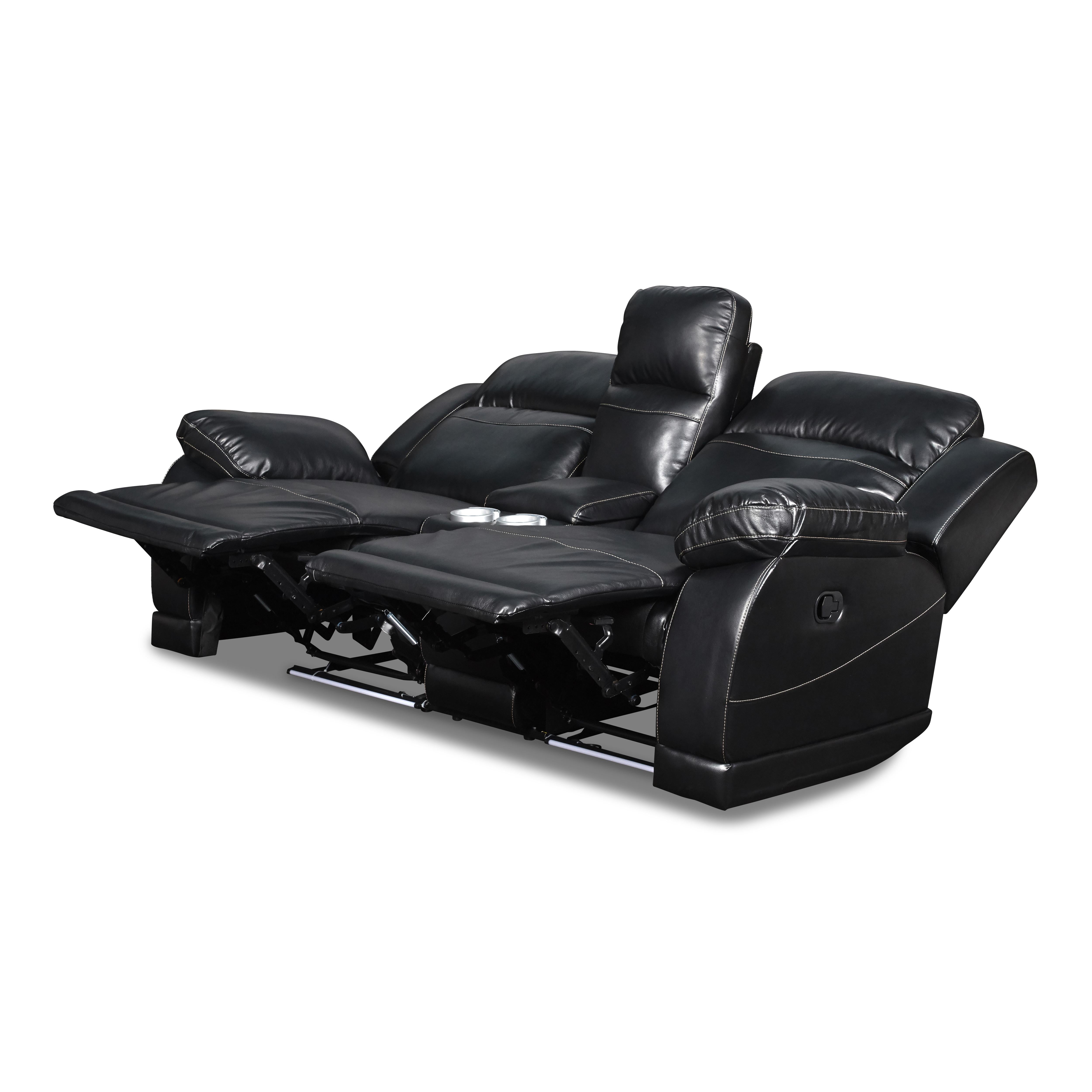 VEGA CONSOLE LOVESEAT - PREMIER BLACK - Ideal Furniture (Fresno,CA) 