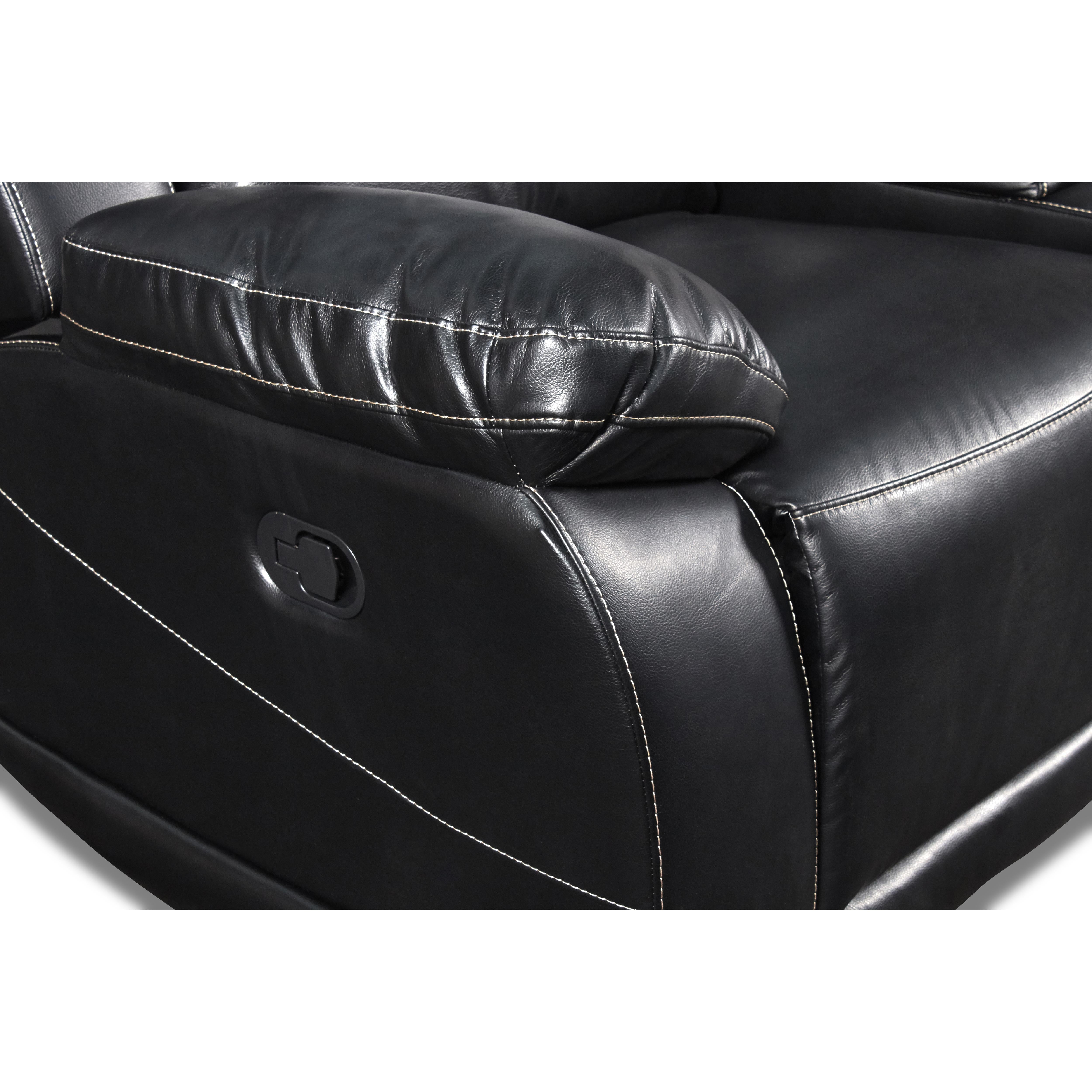 VEGA CONSOLE LOVESEAT - PREMIER BLACK - Ideal Furniture (Fresno,CA) 