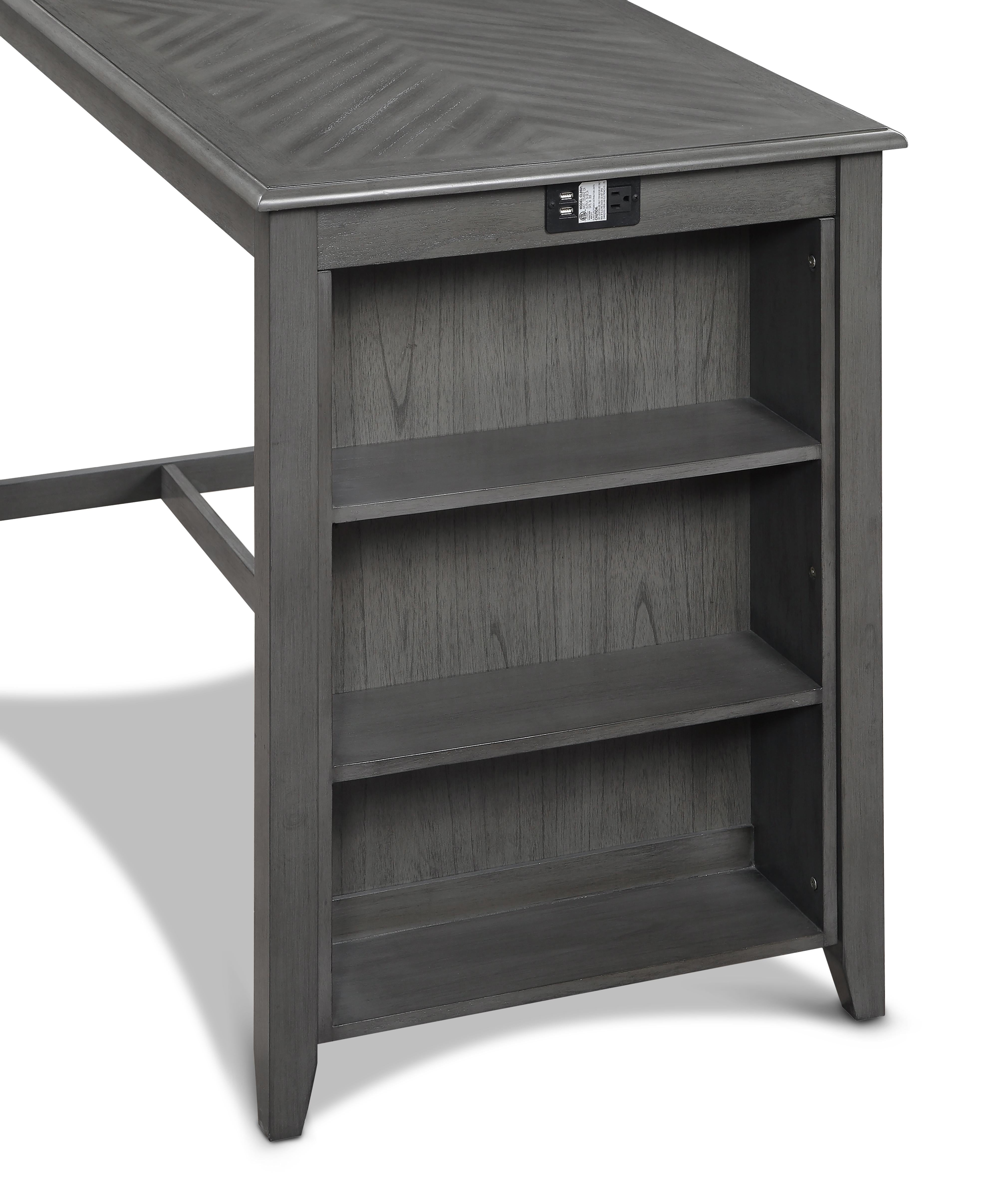 AMY 60" COUNTER TABLE+CHAIRS W/STG (5 PCS) -GRAY