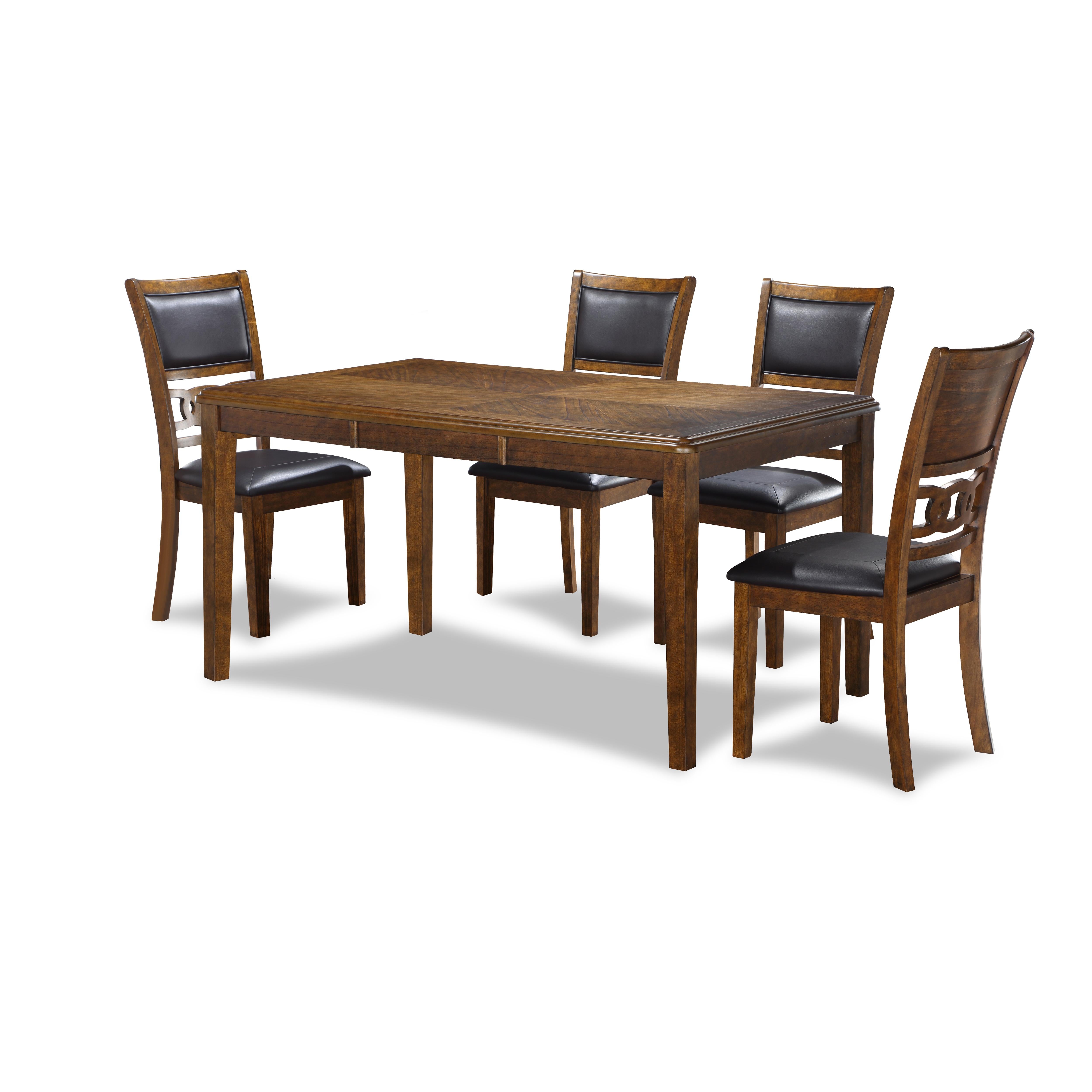 GIA 60" DINING TABLE+CHAIRS (5 PCS/CTN) -BROWN - Ideal Furniture (Fresno,CA) 