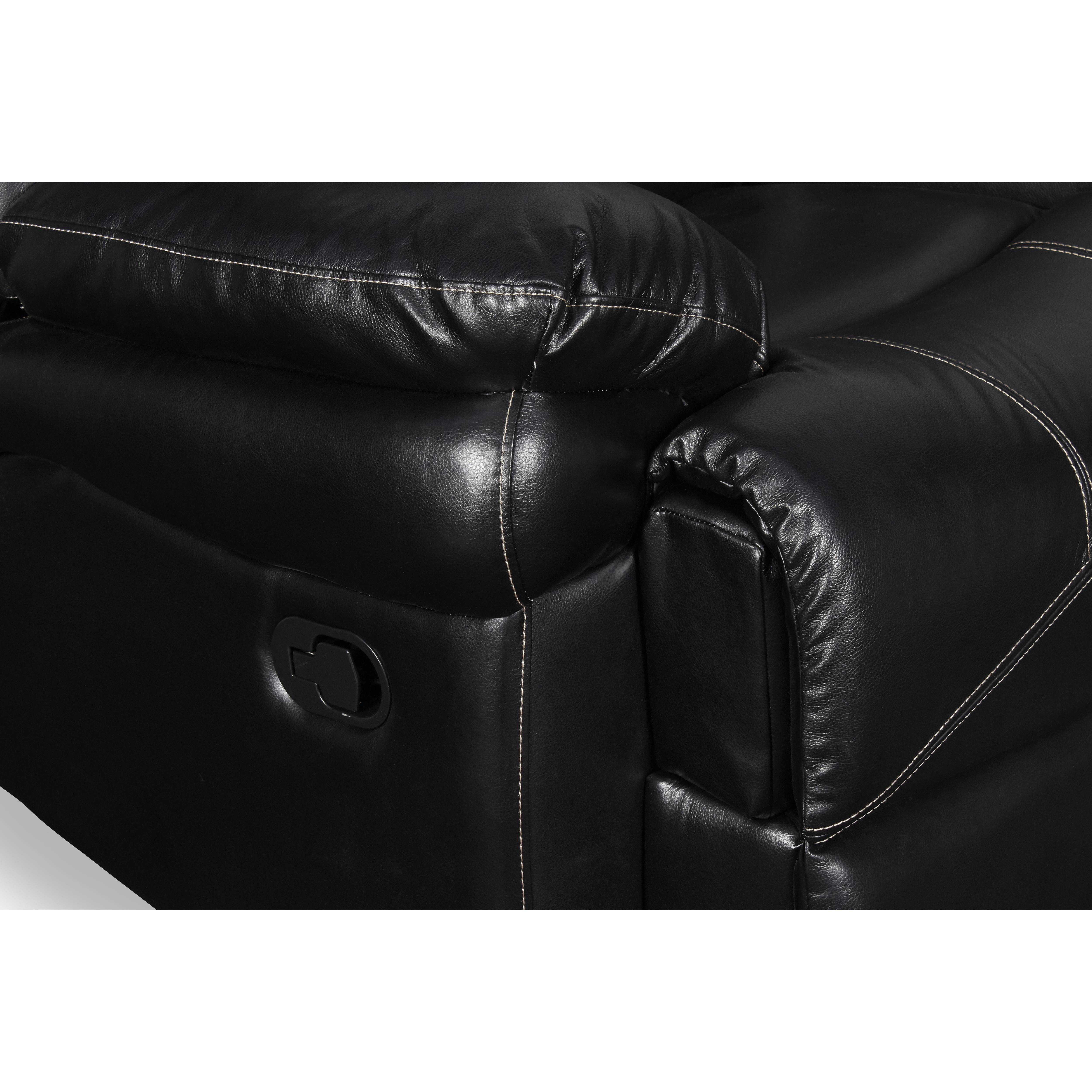 FLYNN CONSOLE LOVESEAT W/ READING LIGHT- BLACK - Ideal Furniture (Fresno,CA) 