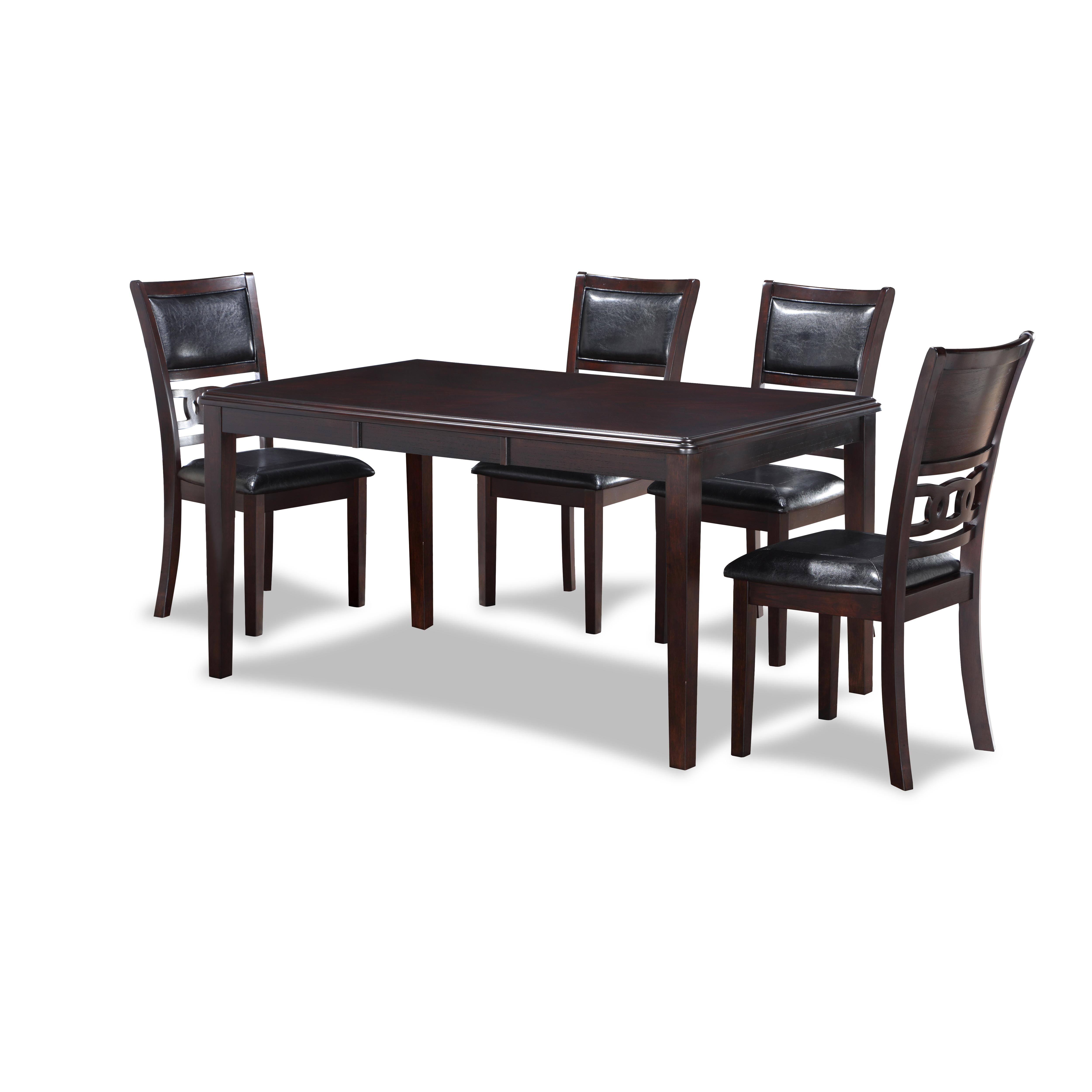 GIA 60" DINING TABLE+CHAIRS (5 PCS/CTN) -EBONY - Ideal Furniture (Fresno,CA) 