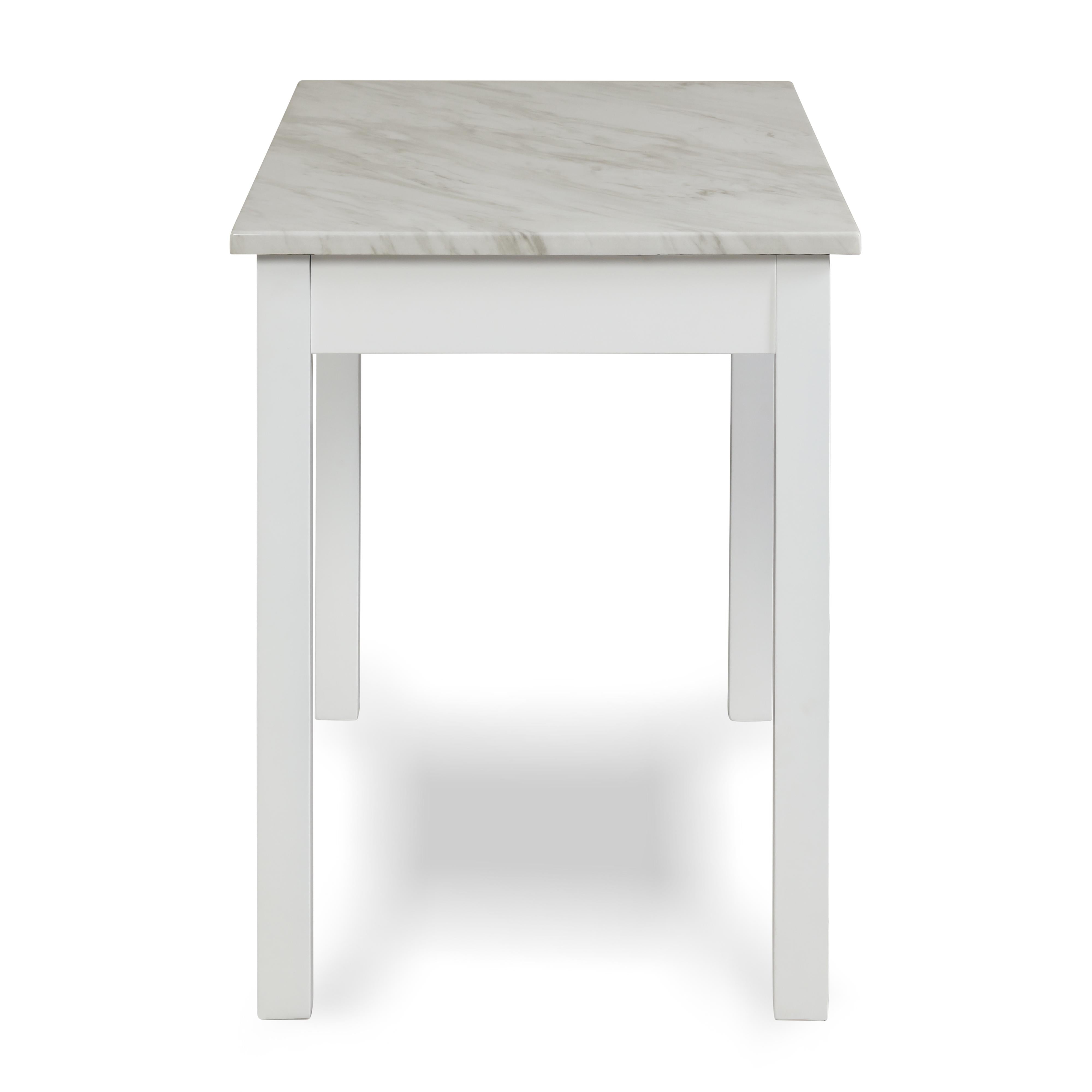 CELESTE DESK W/WHITE/GRAY FAUX MARBLE TOP-WHITE BASE - Ideal Furniture (Fresno,CA) 