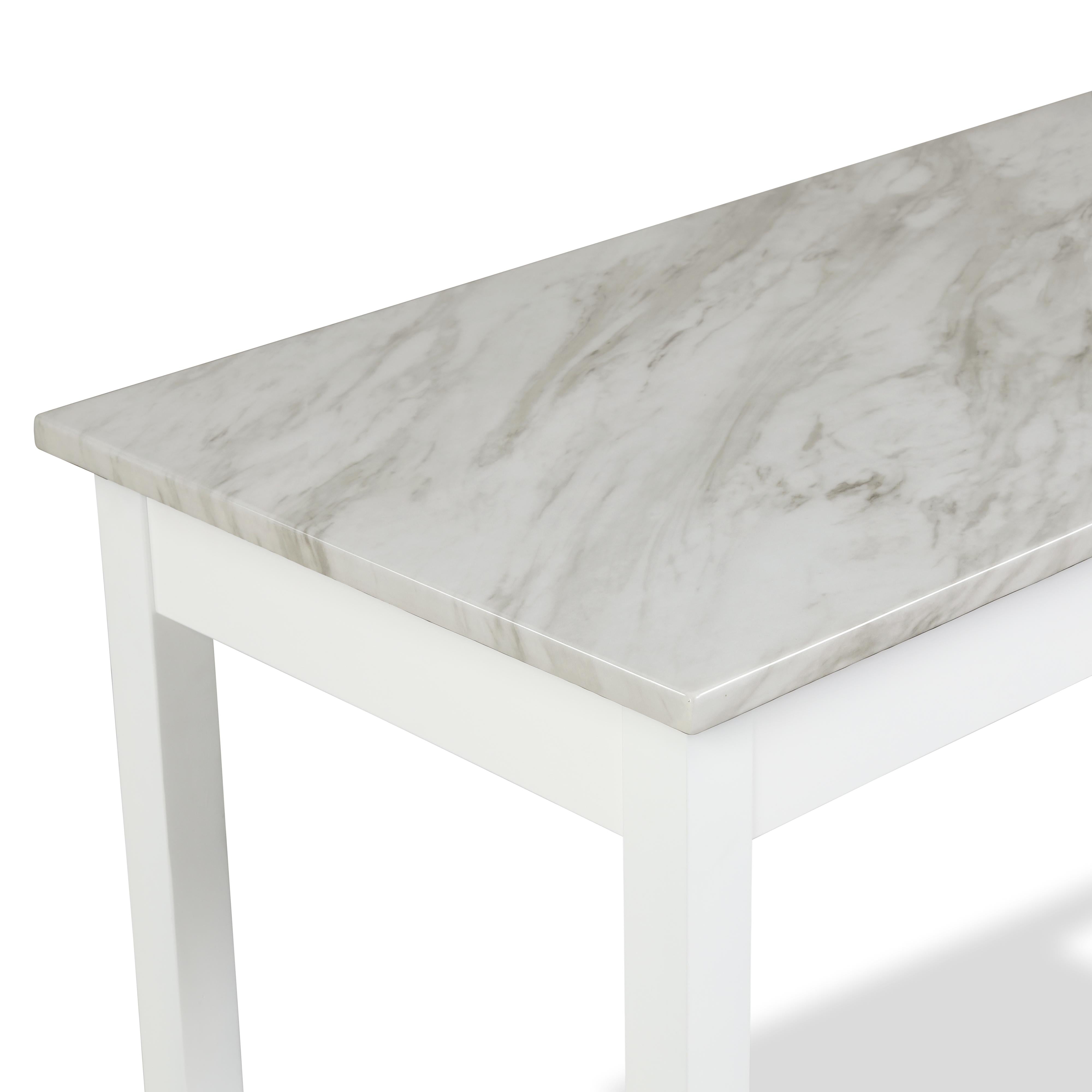 CELESTE DESK W/WHITE/GRAY FAUX MARBLE TOP-WHITE BASE - Ideal Furniture (Fresno,CA) 