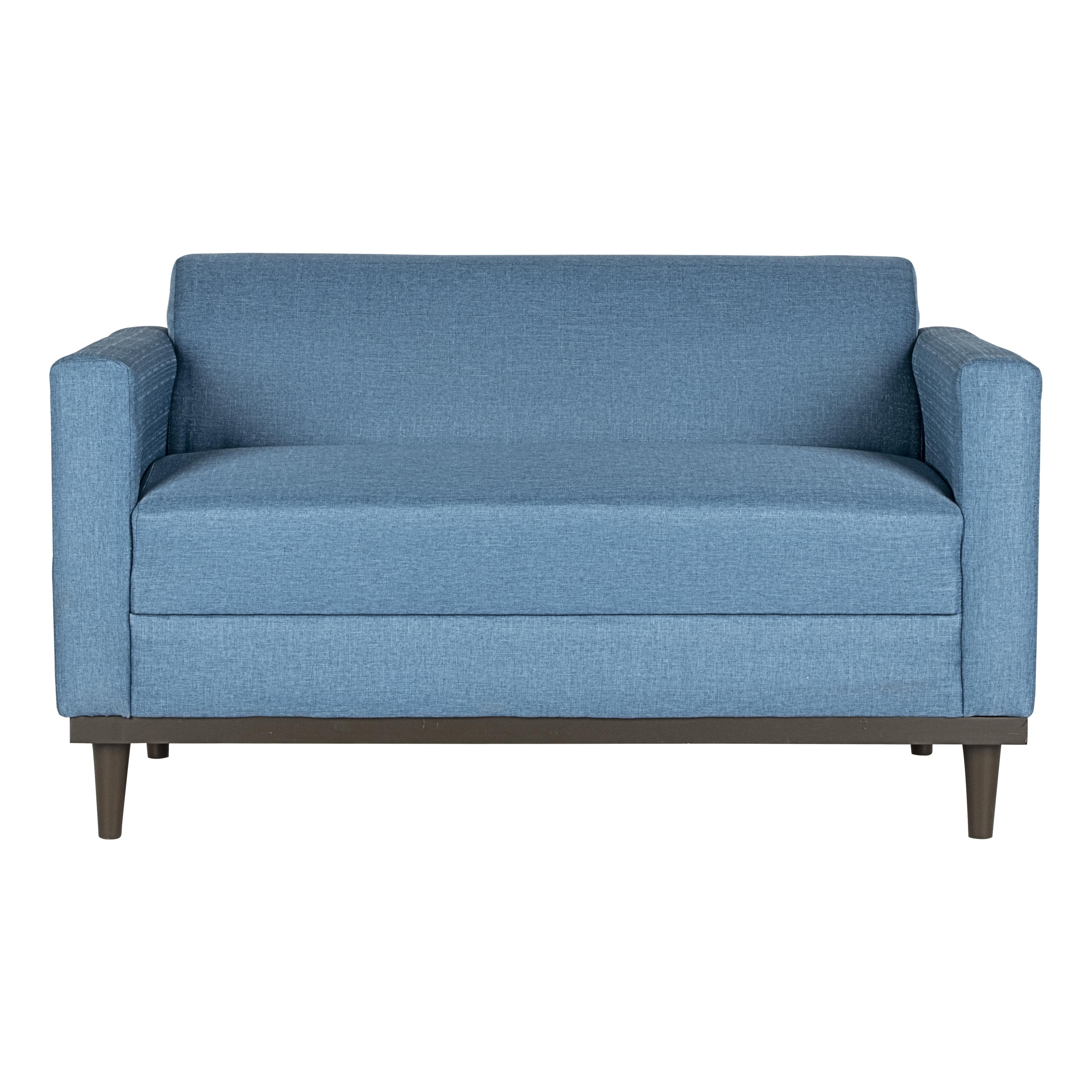 AIDEN LOVESEAT W/2 THROW PILLOWS-BLUE - Ideal Furniture (Fresno,CA) 