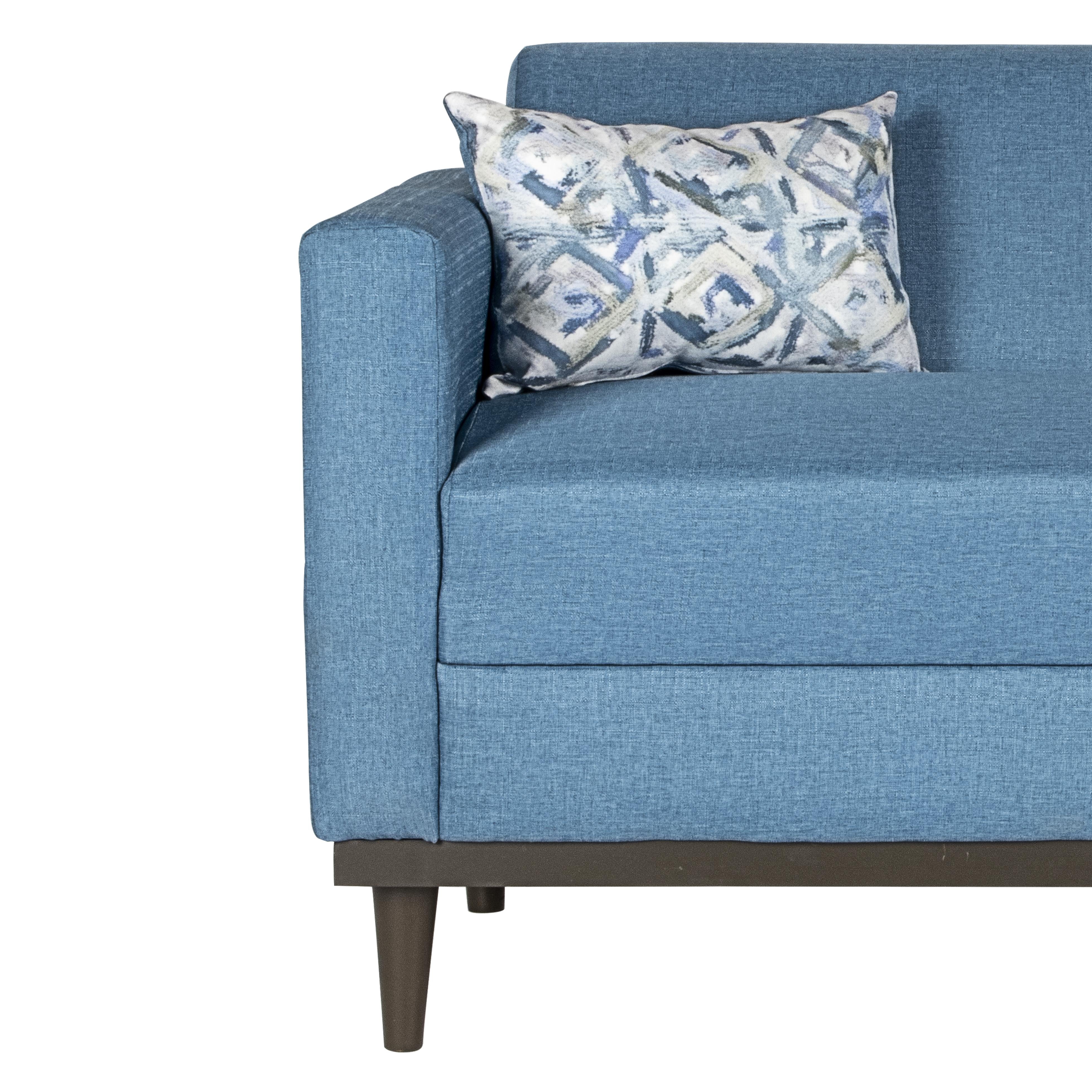 AIDEN LOVESEAT W/2 THROW PILLOWS-BLUE - Ideal Furniture (Fresno,CA) 